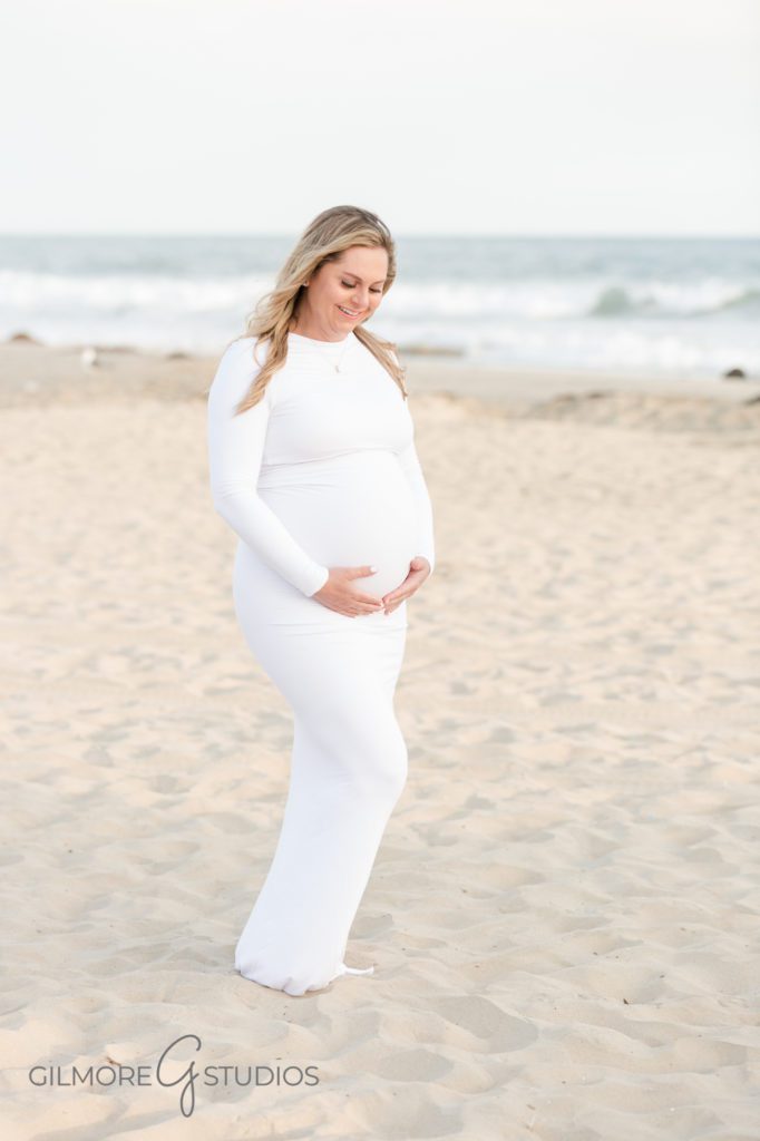 Maternity couples session at the beach - Newport Beach pier