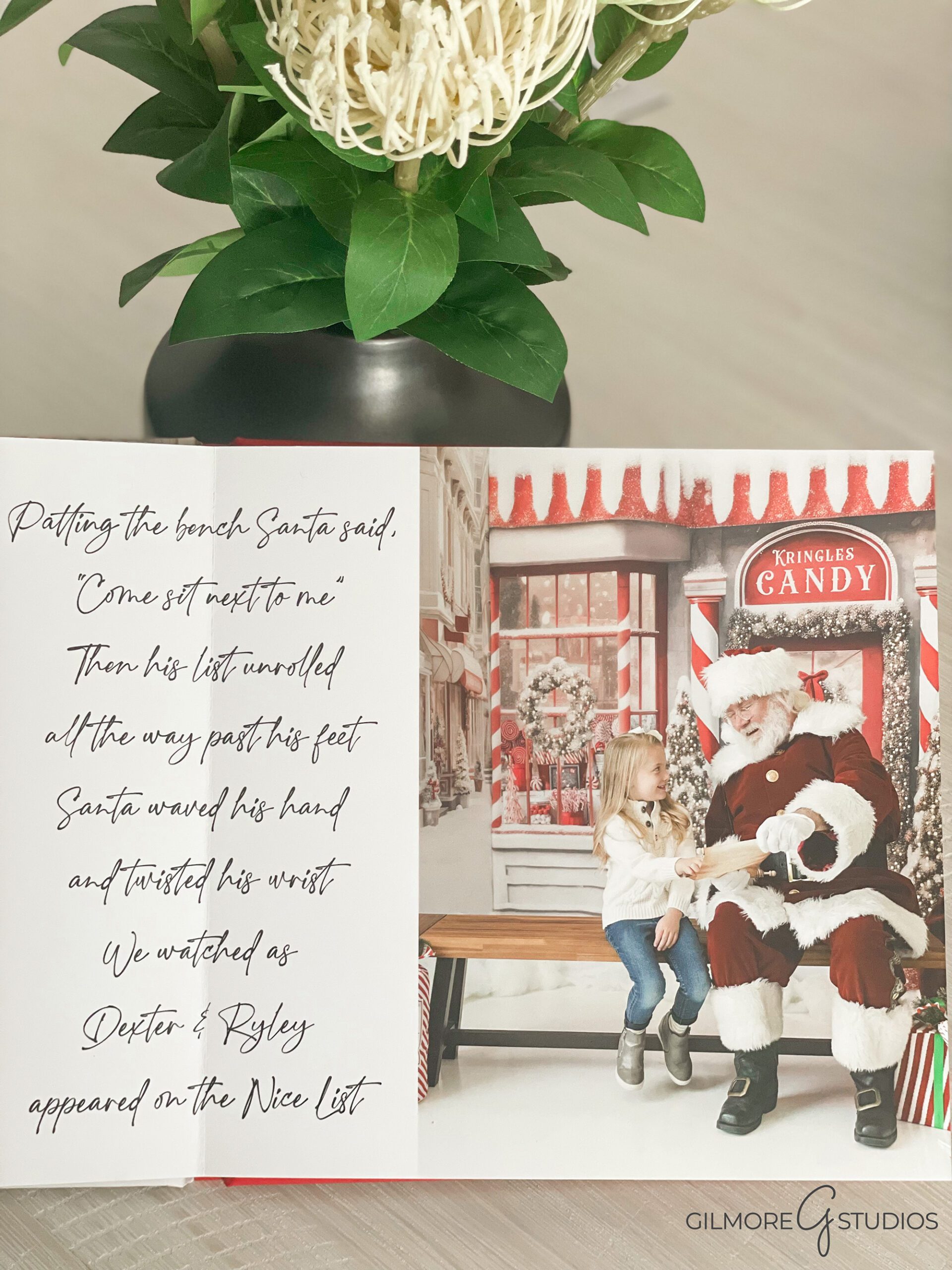 santa experience mini session book - custom album - gilmore studios - photographer - Christmas