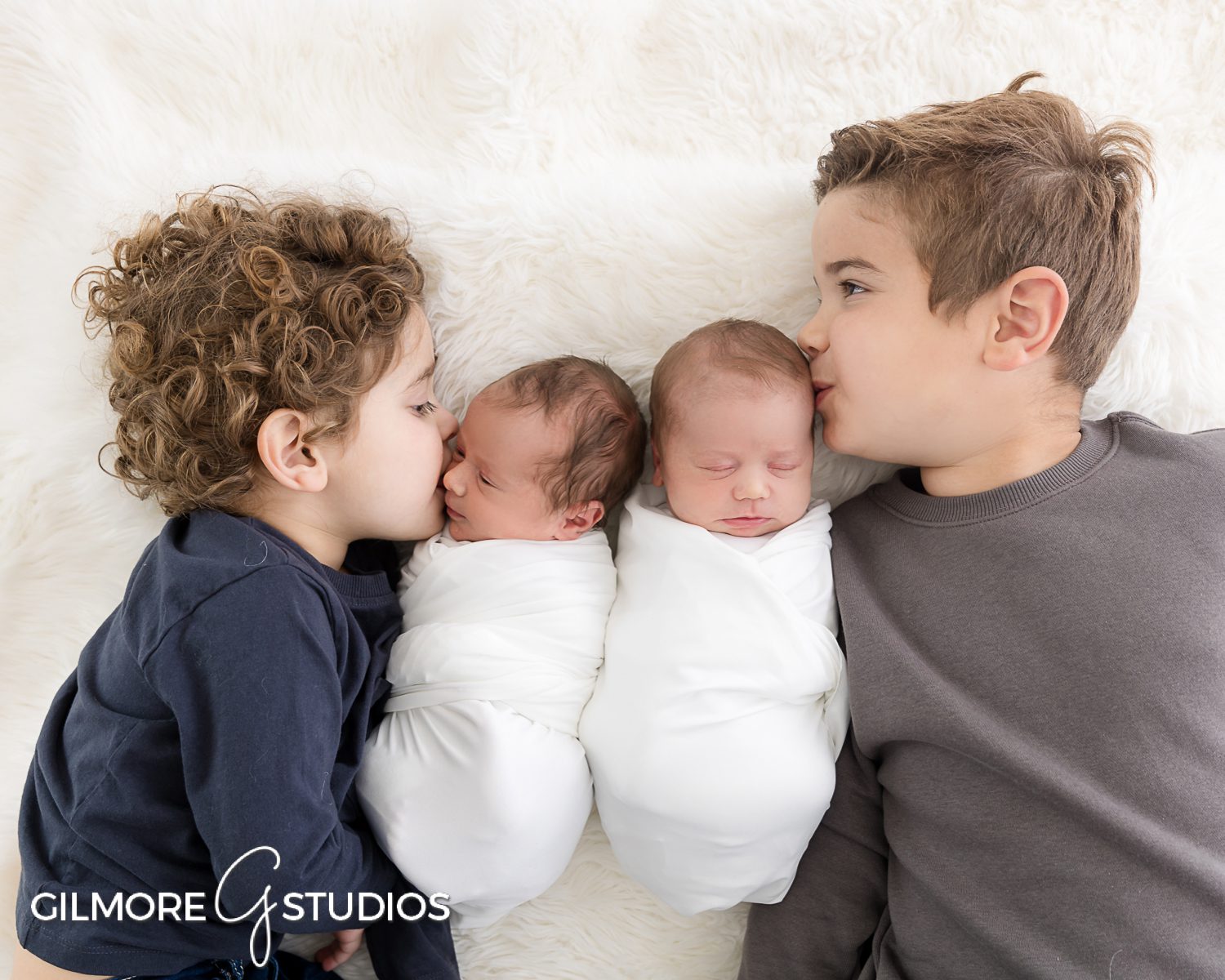 Twin Newborn baby boys, Gilmore Studios Newborn Photography studio, Newport Beach, CA - Orange County children's photographer