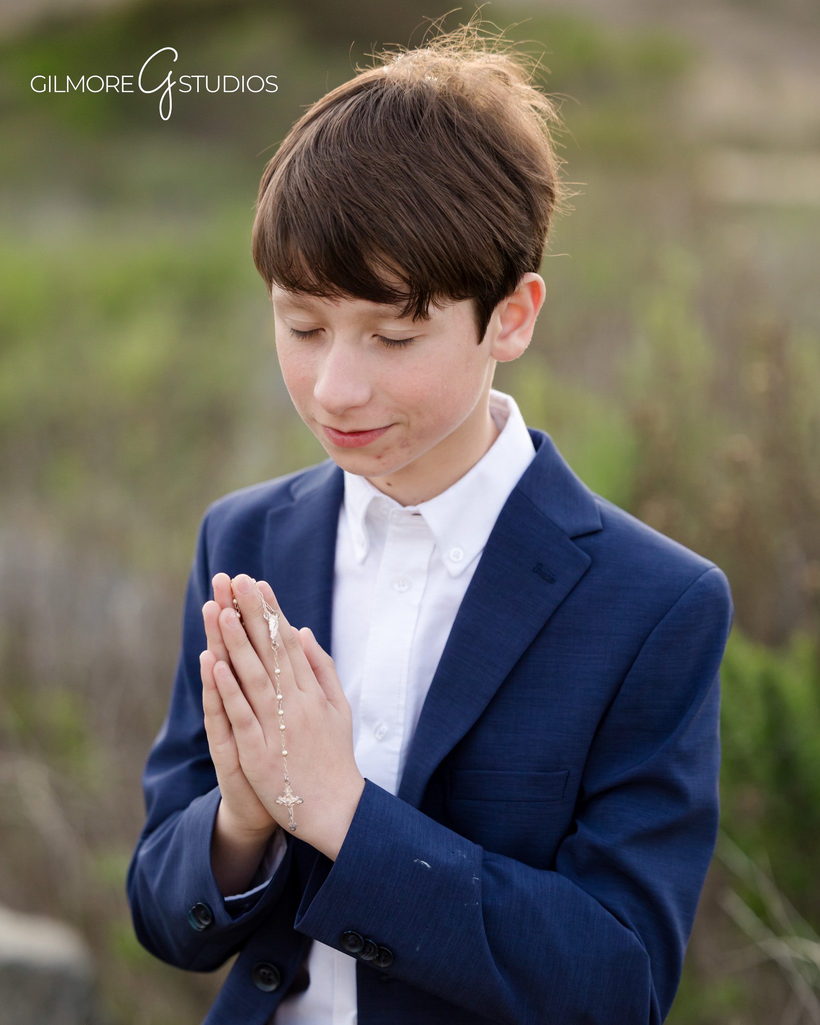 First Communion Portrait - Prayer Pose - Newport Beach