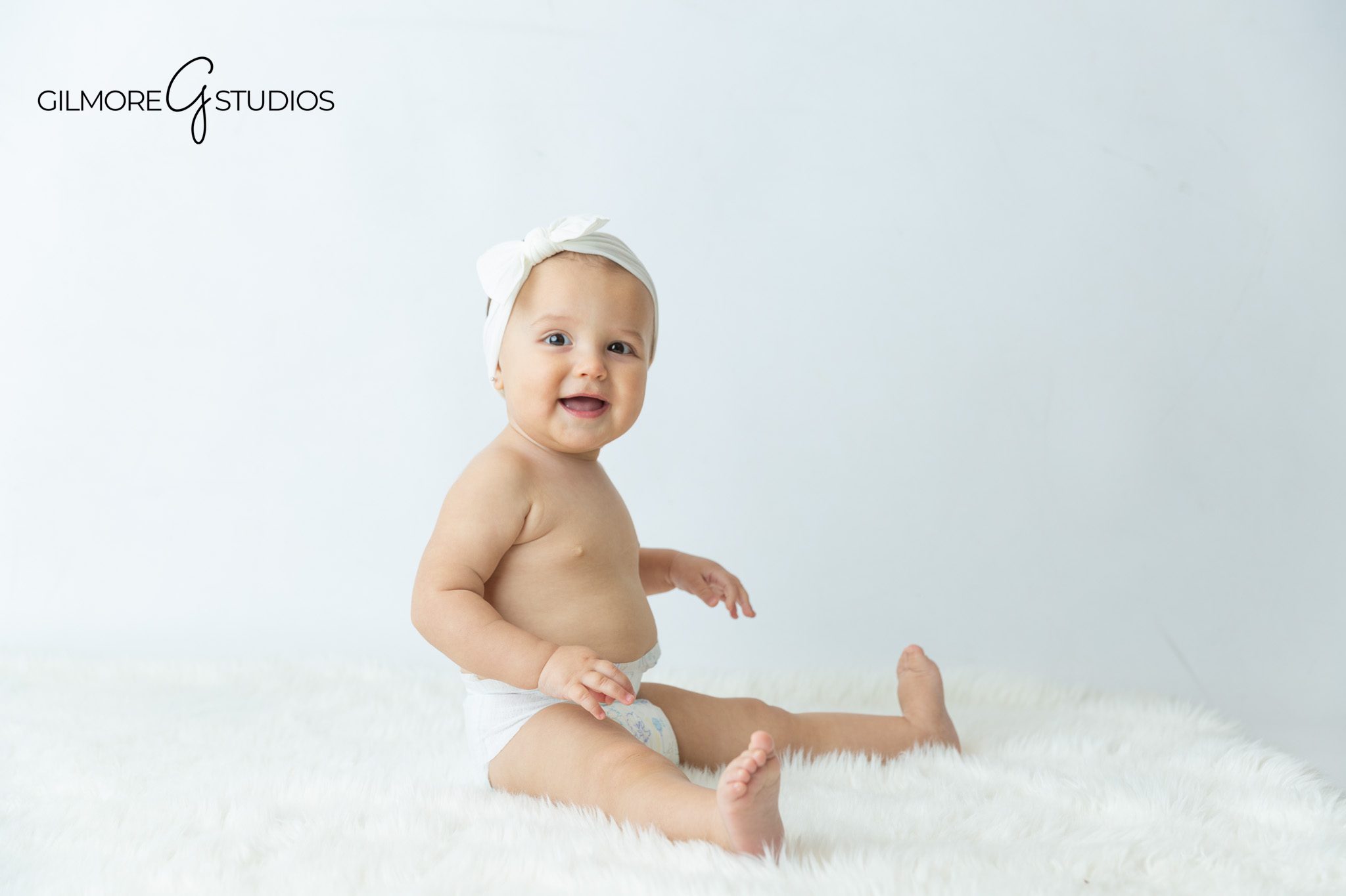Studio Valentine Portrait – Baby Milestone – Sitting Up Photo