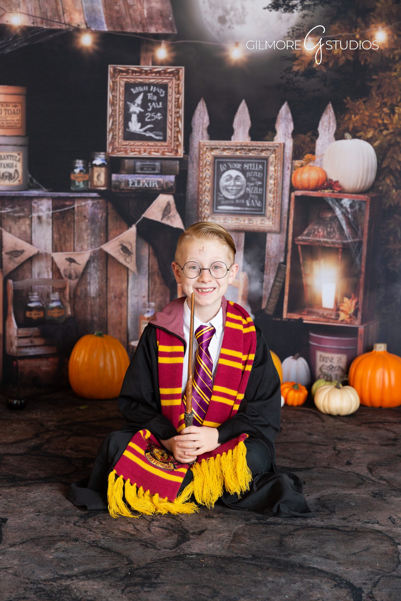 Halloween magic – bubbling potions – studio backdrop for kids