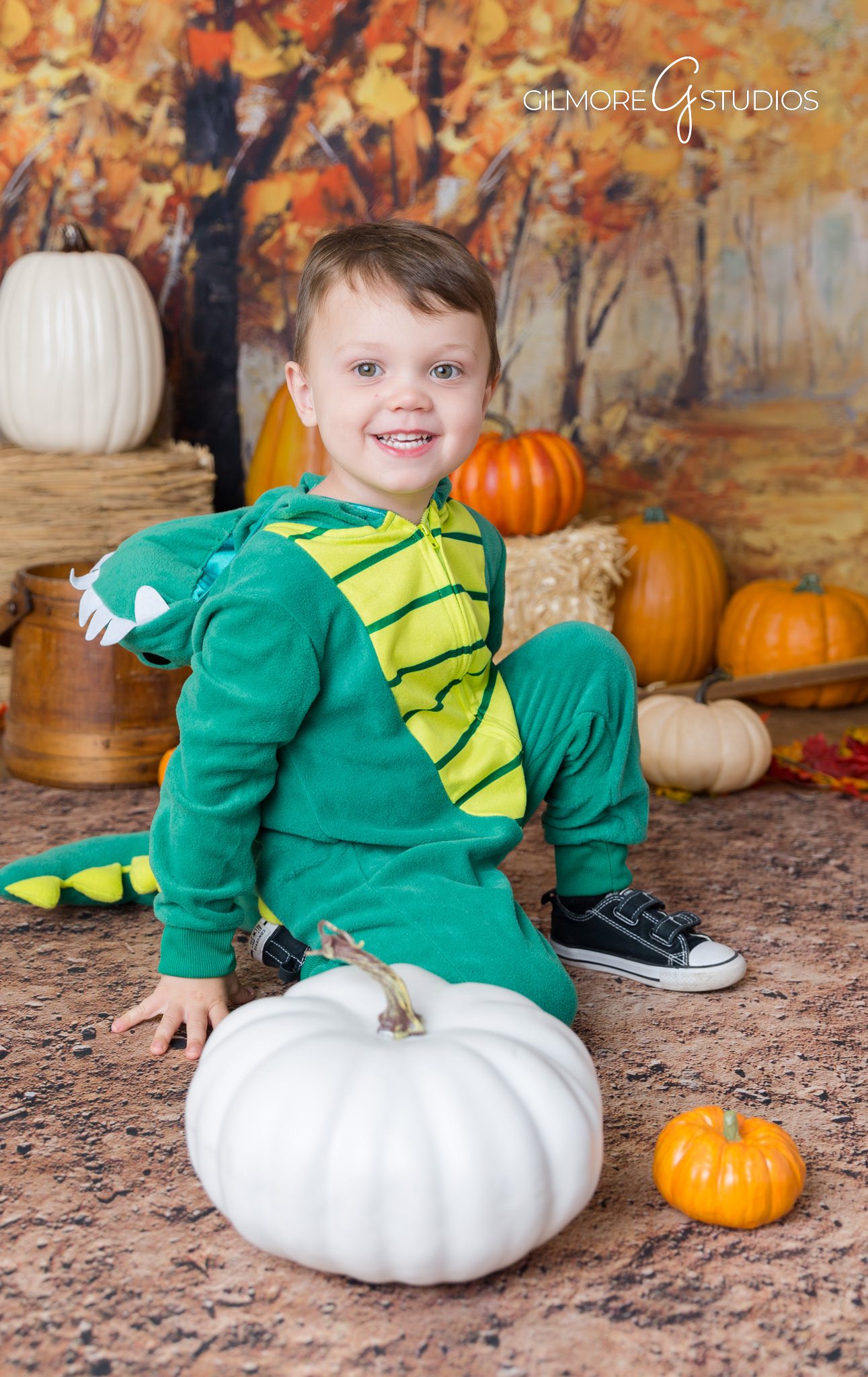 Baby in cozy outfit – fall studio setup – Newport Beach
