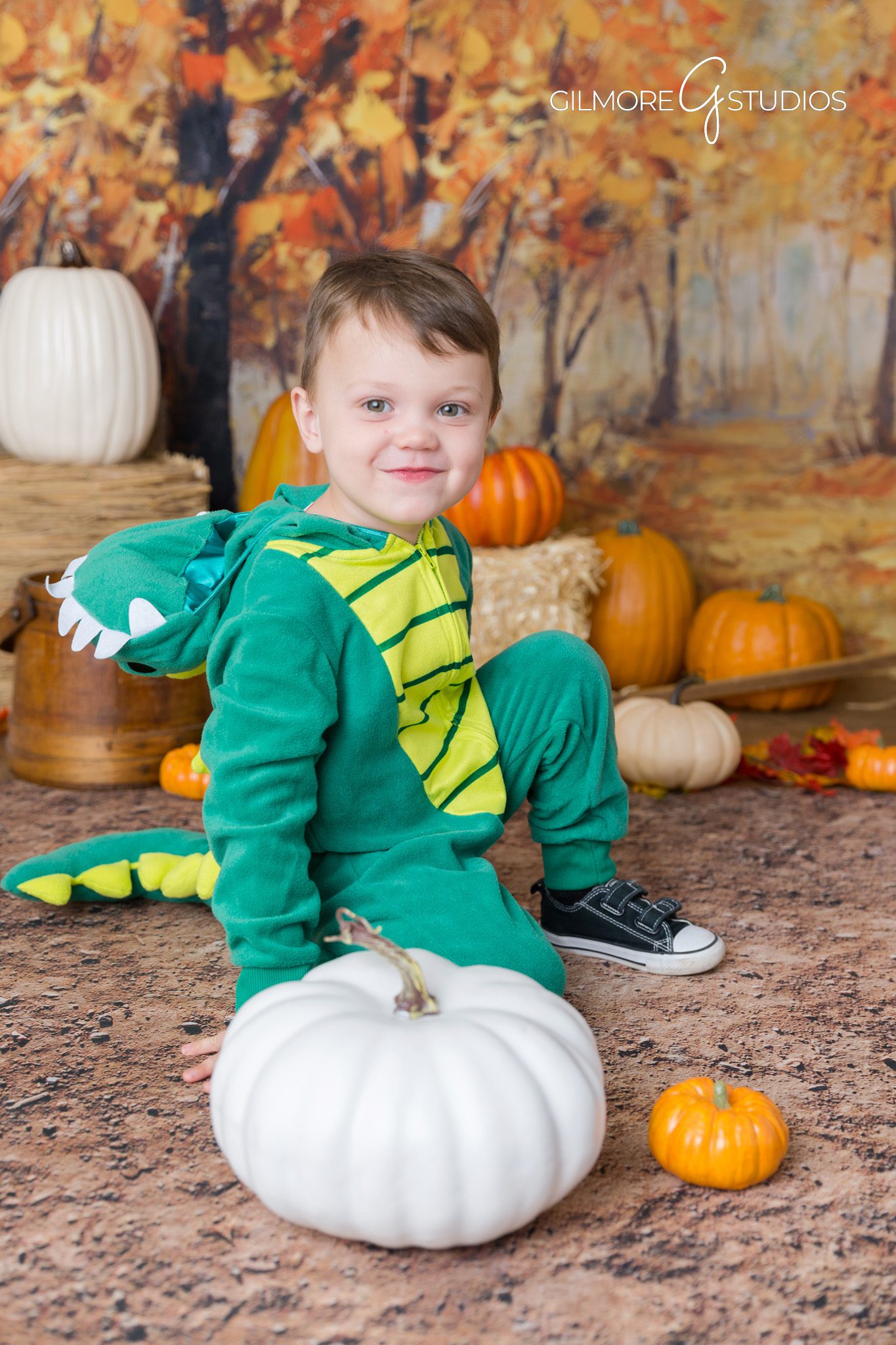 Family photo indoors – fall-themed session – Newport Beach