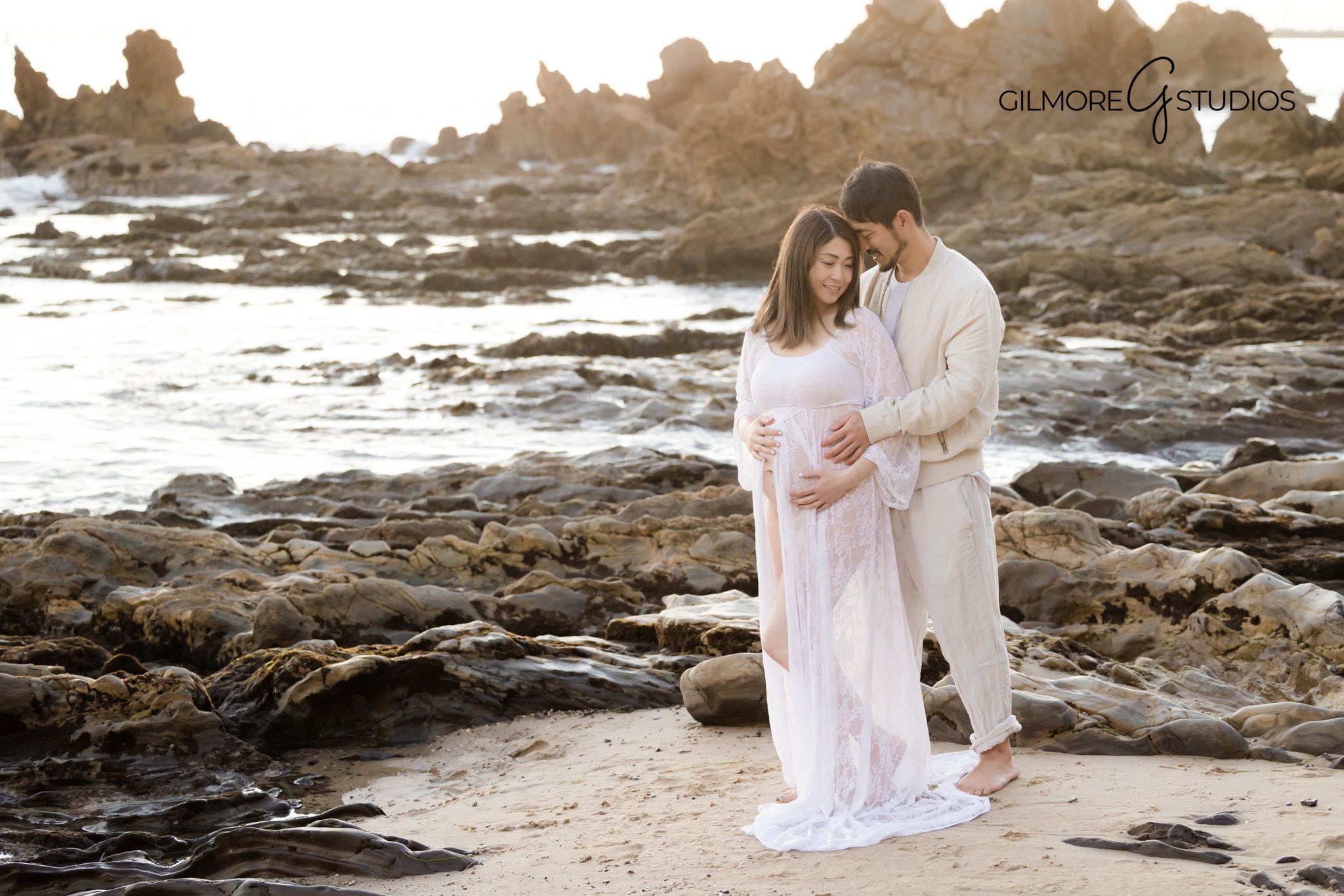 Expecting Mother at Sunset - Newport Beach Maternity