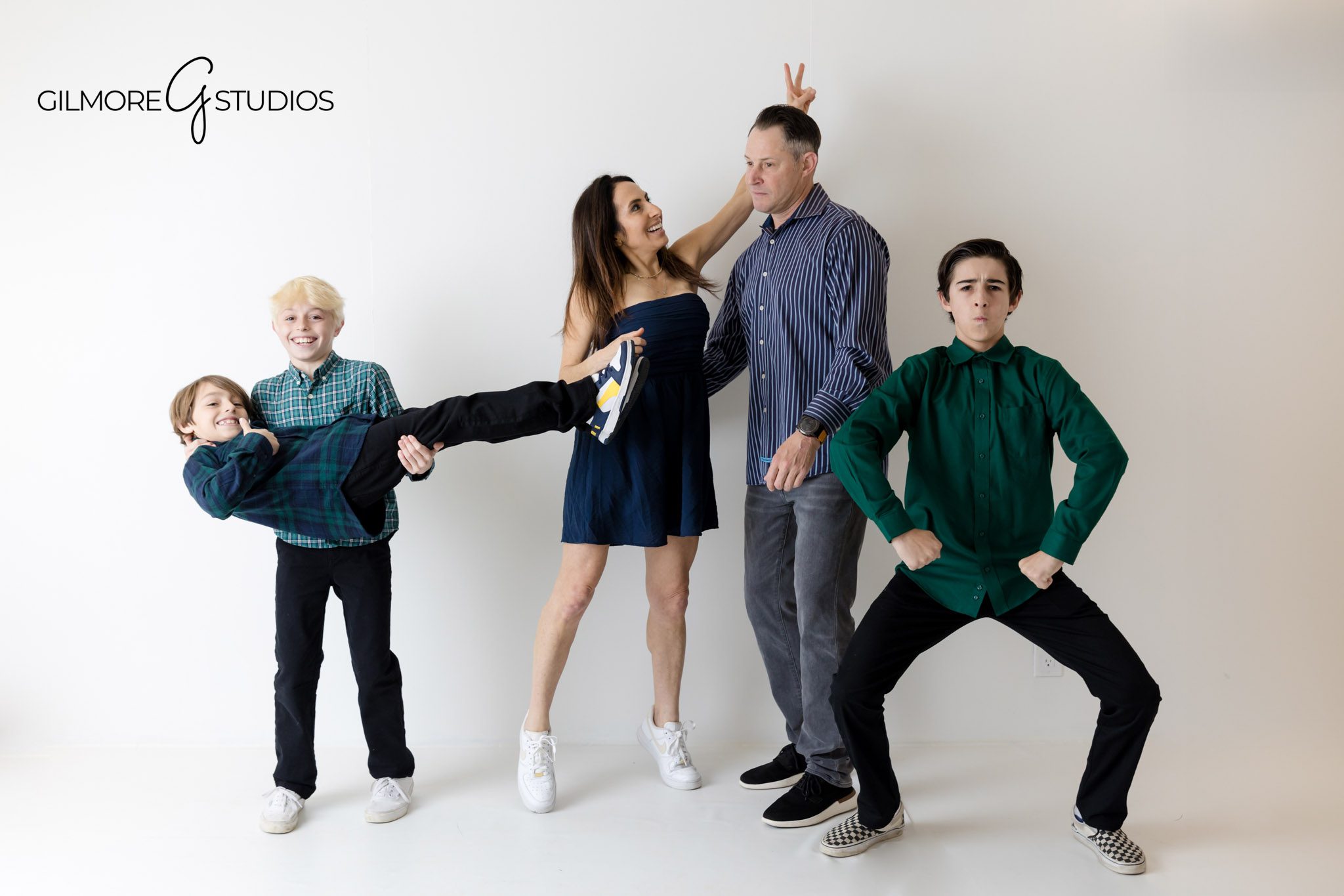 Gilmore Studios studio portrait, natural light indoor photo, simple family photography setup, Newport Beach CA photo session