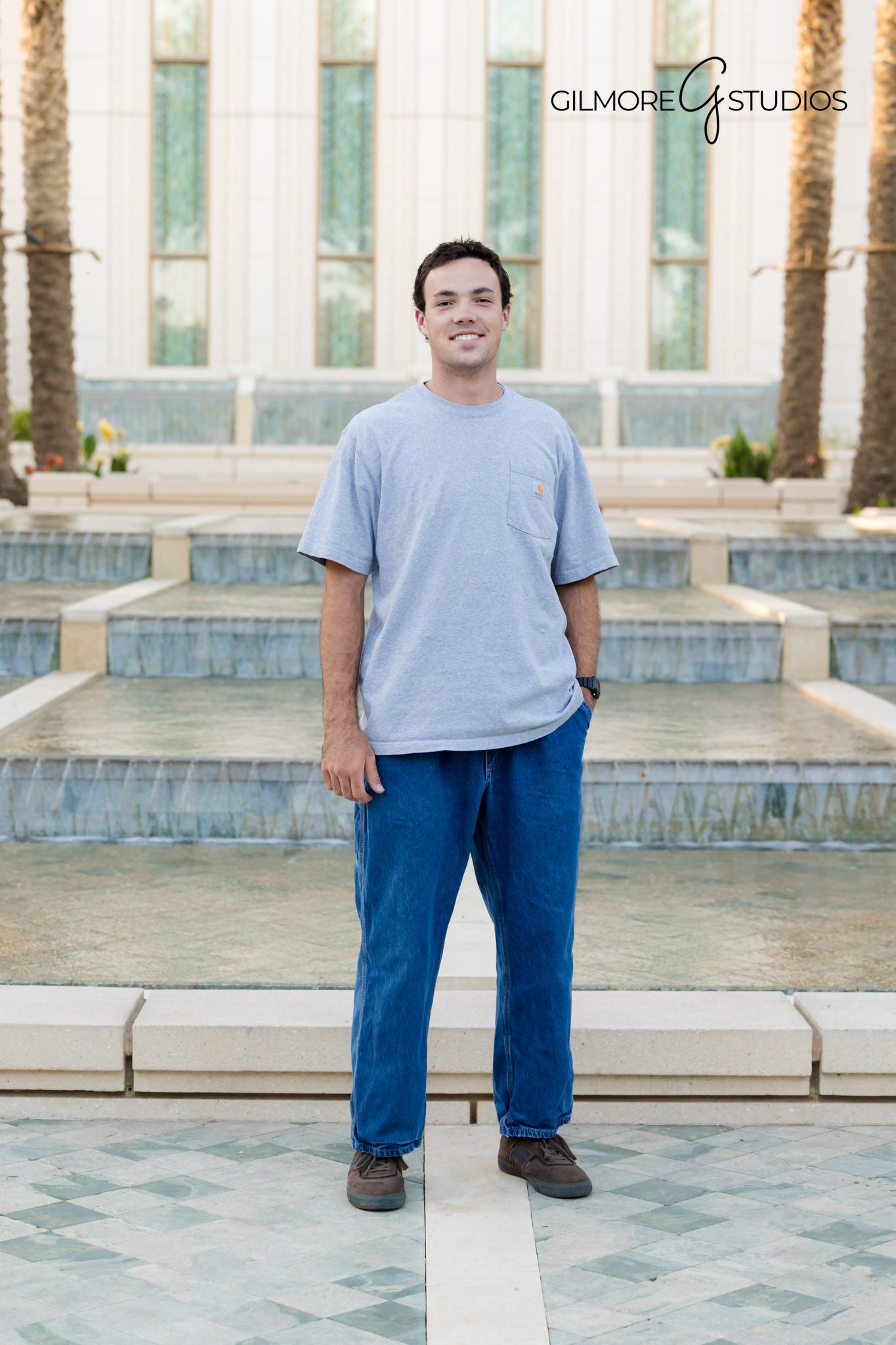 LDS Temple outdoor portraits with Arizona family photographer, LDS Temple photographer capturing siblings at Gilbert Temple grounds