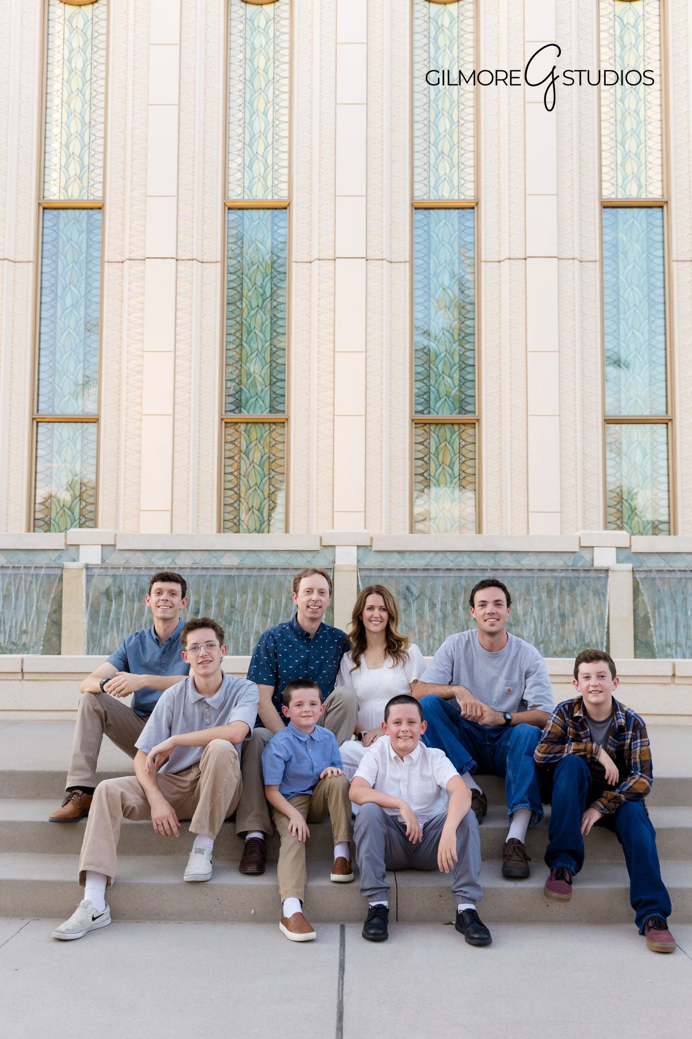 Outdoor LDS Temple portraits in Gilbert AZ with family photographer, LDS Temple family photographer capturing timeless portraits in Gilbert