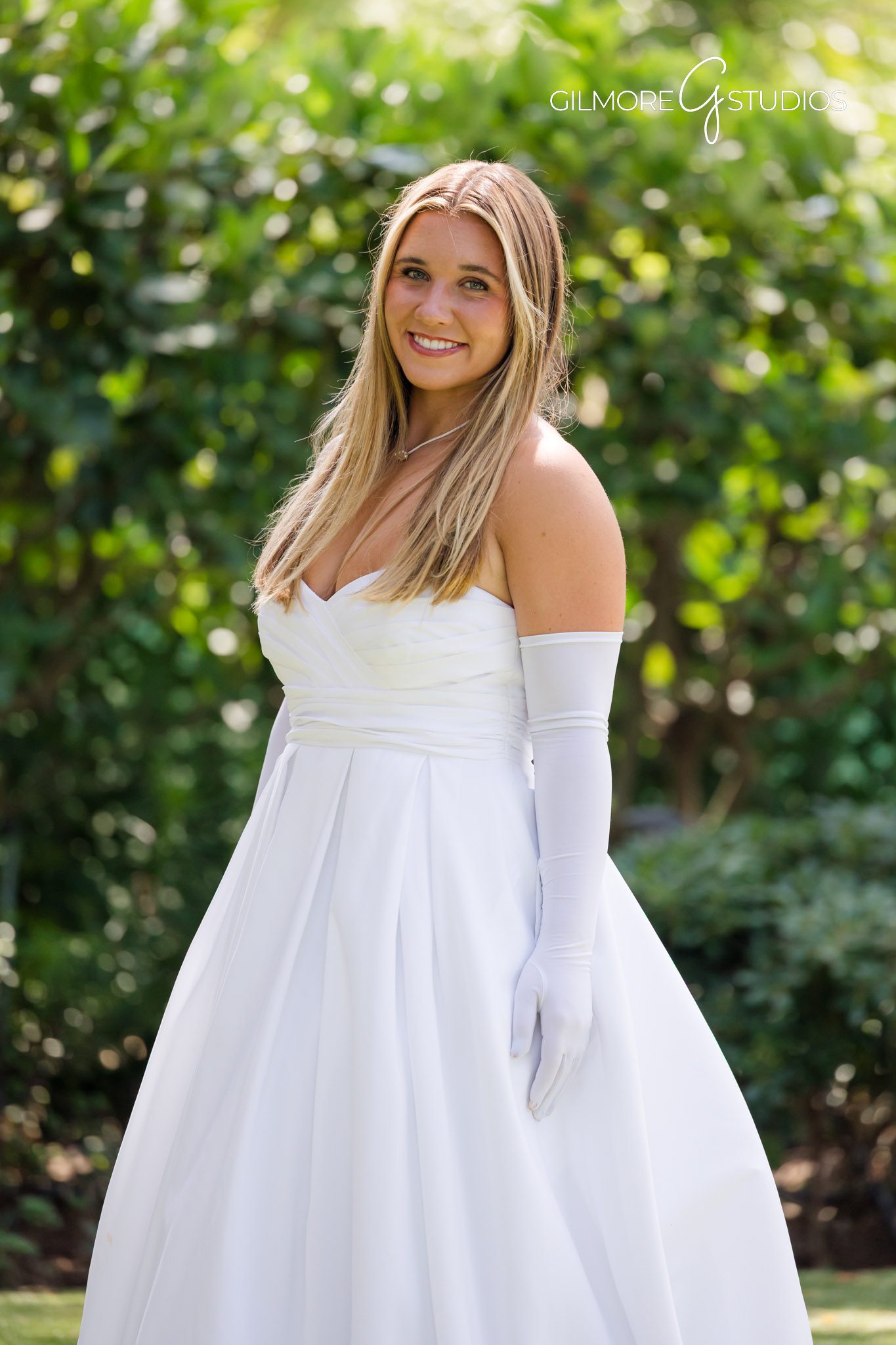 Outdoor garden senior debutante portrait Orange County, NCL presentation ball portraits Orange County photographer