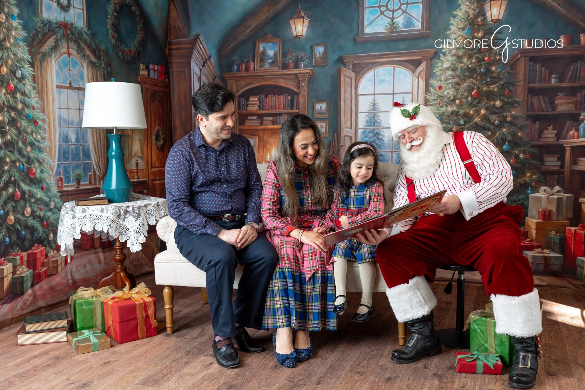 Family Santa portraits Orange County CA holiday children’s photography session, Santa Claus photography Orange County CA stress-free holiday photo tips