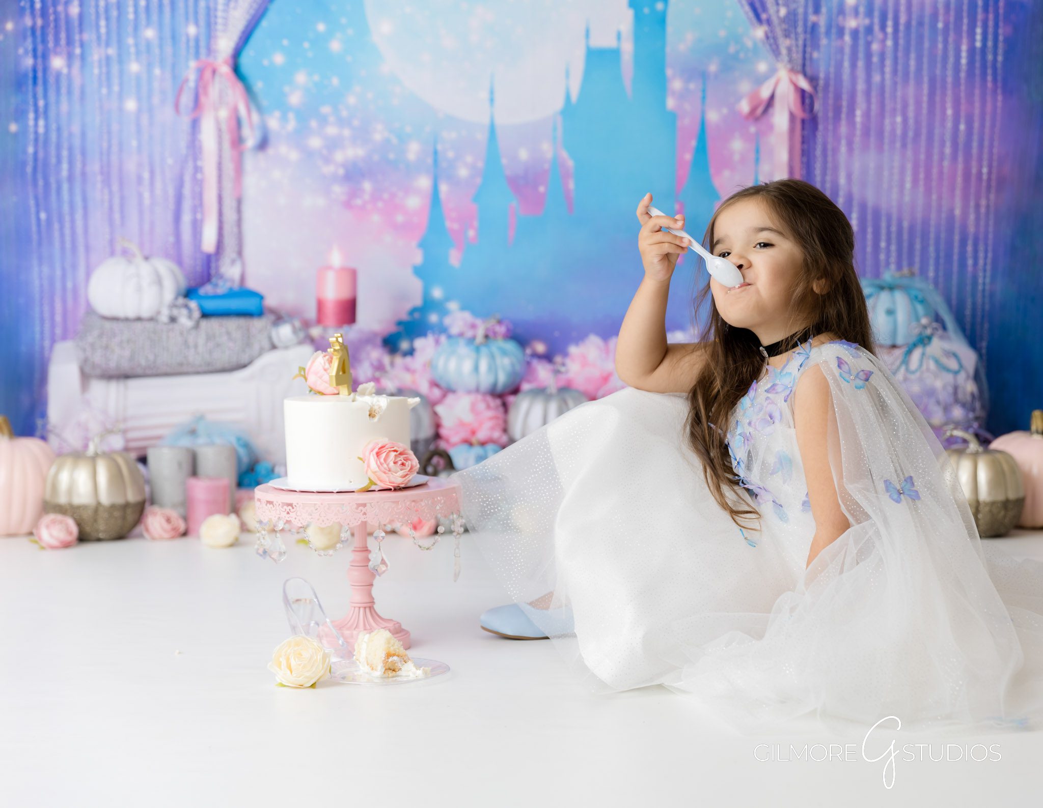 Birthday photographer Orange County CA Cinderella themed children’s portraits, Cinderella birthday party Newport Beach photographer fairytale portraits
