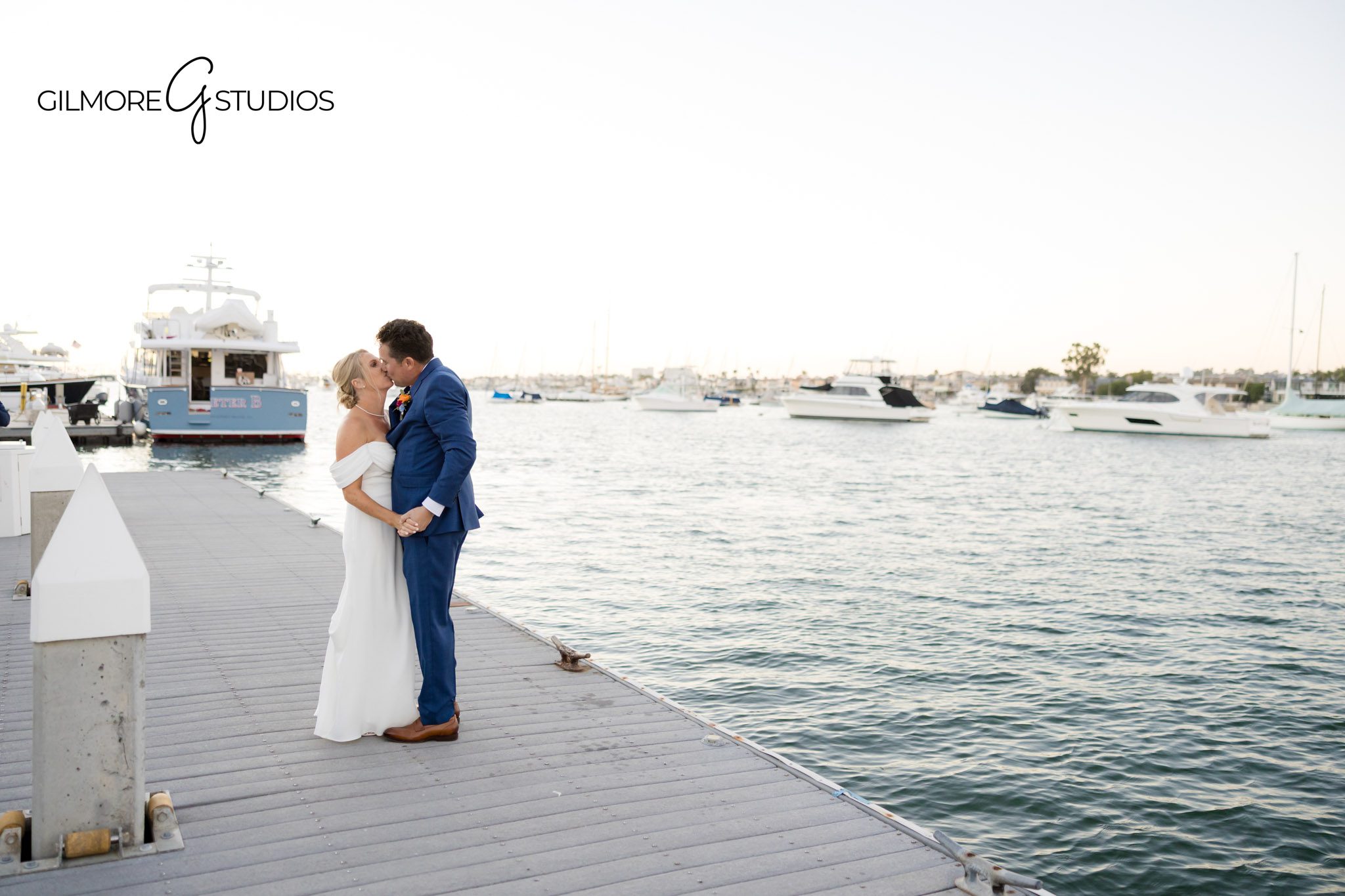 Gilmore Studios professional wedding photographer Newport Beach Yacht Club portraits
Newport Harbor Yacht Club Newport Beach wedding ceremony photography coastal view