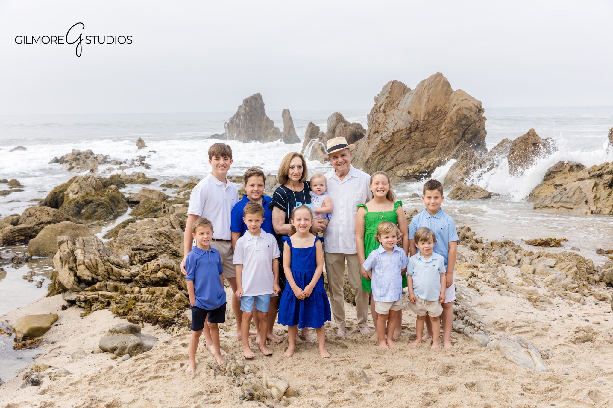 Holiday family photographer capturing tender moment between parents and child.
Little Corona family portraits featuring soft evening light.