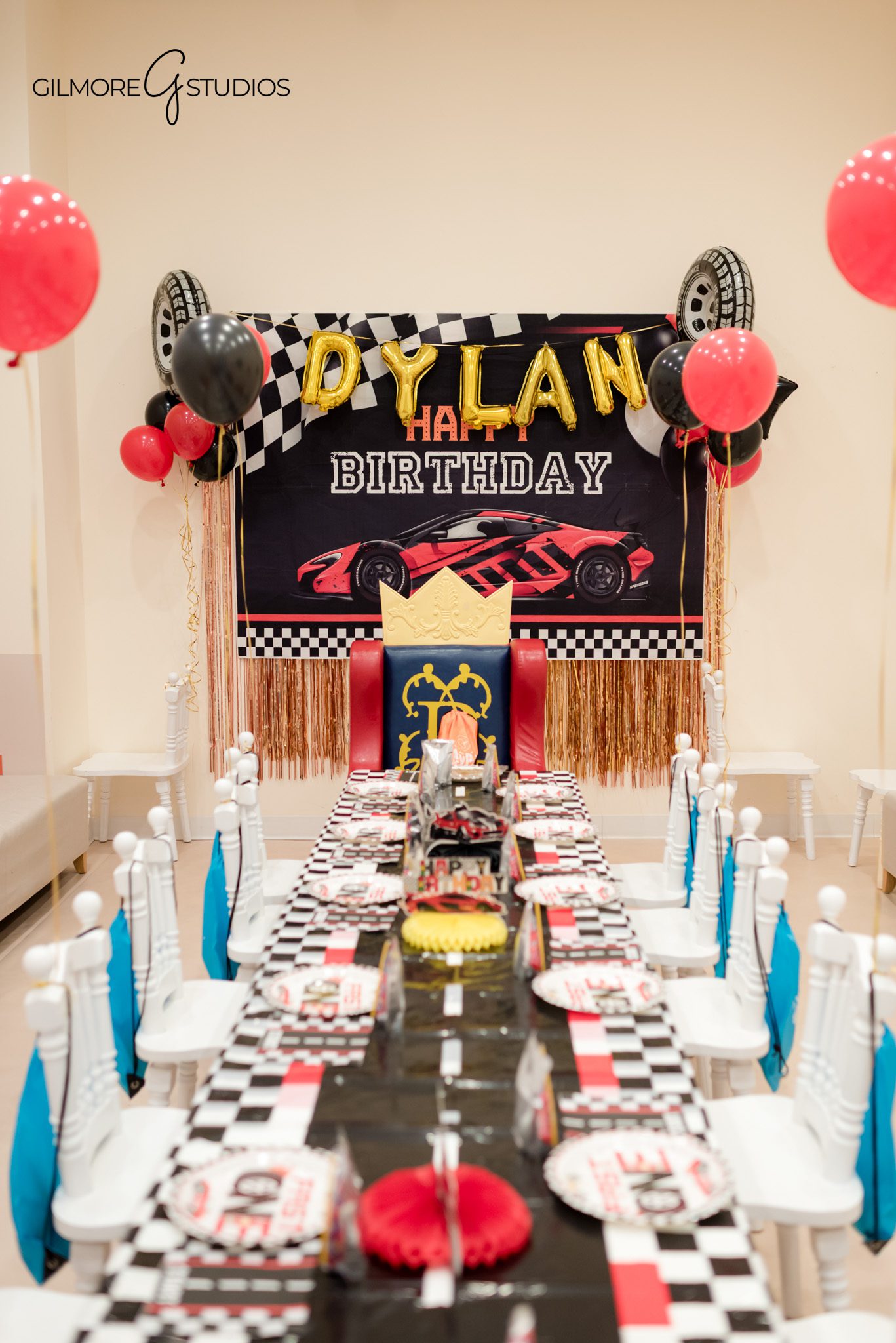 Southern California photographer capturing excited kids entering party room.

Birthday photography showing creative party favors and decorations.