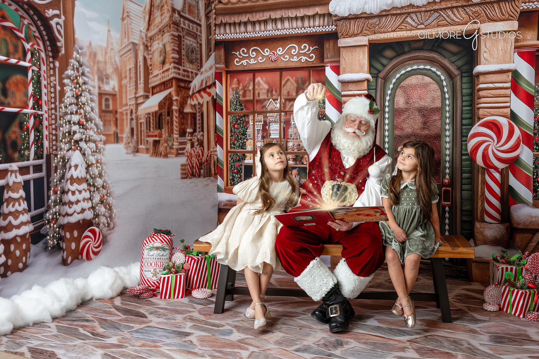 Santa session photography with warm holiday lighting and cozy décor.

Queen Creek Santa photographer capturing adorable baby Christmas photo.