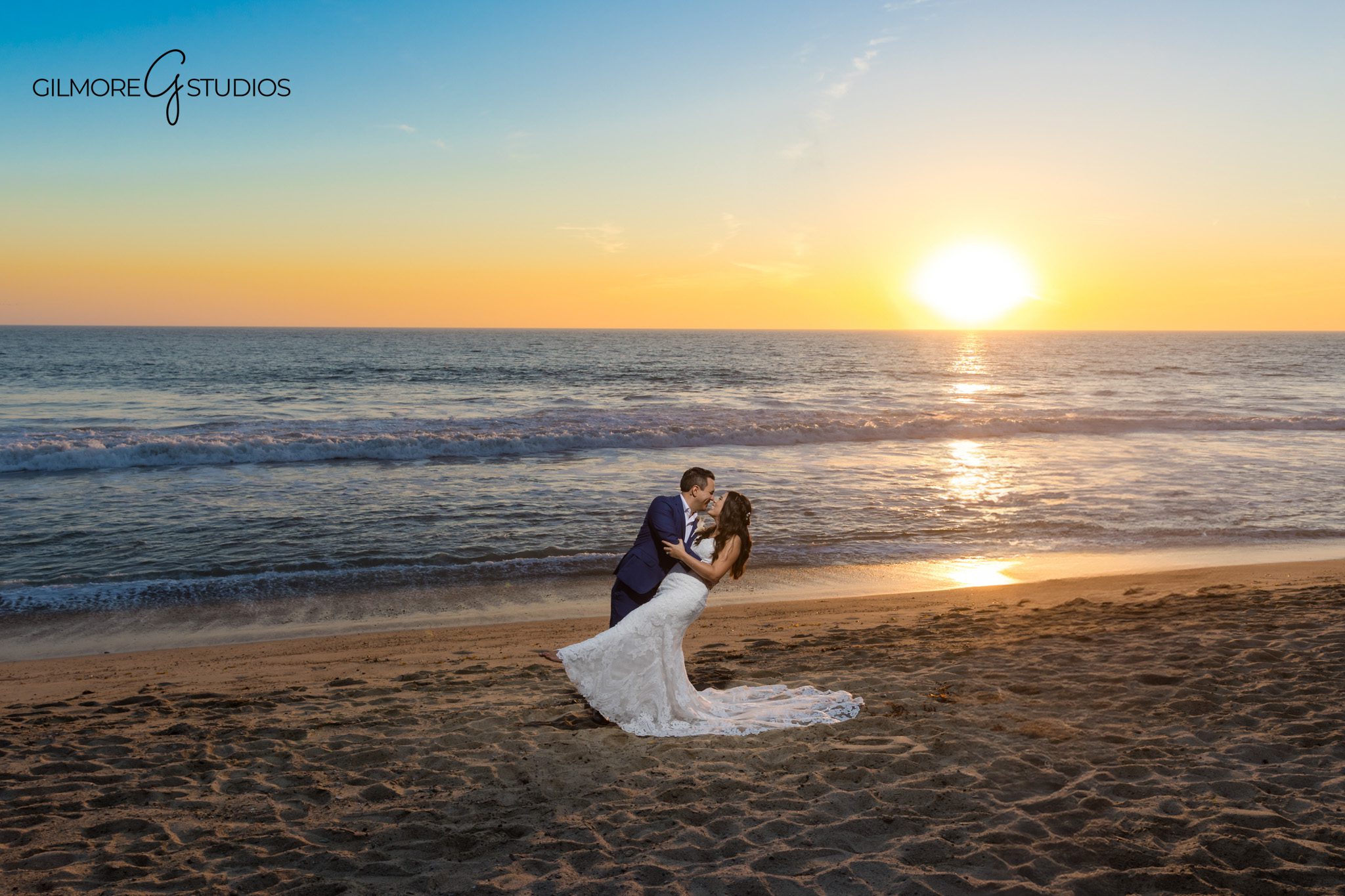 Beach bridal photography featuring bride and groom in San Clemente

San Clemente coastal bridal portraits photographed by a luxury photographer