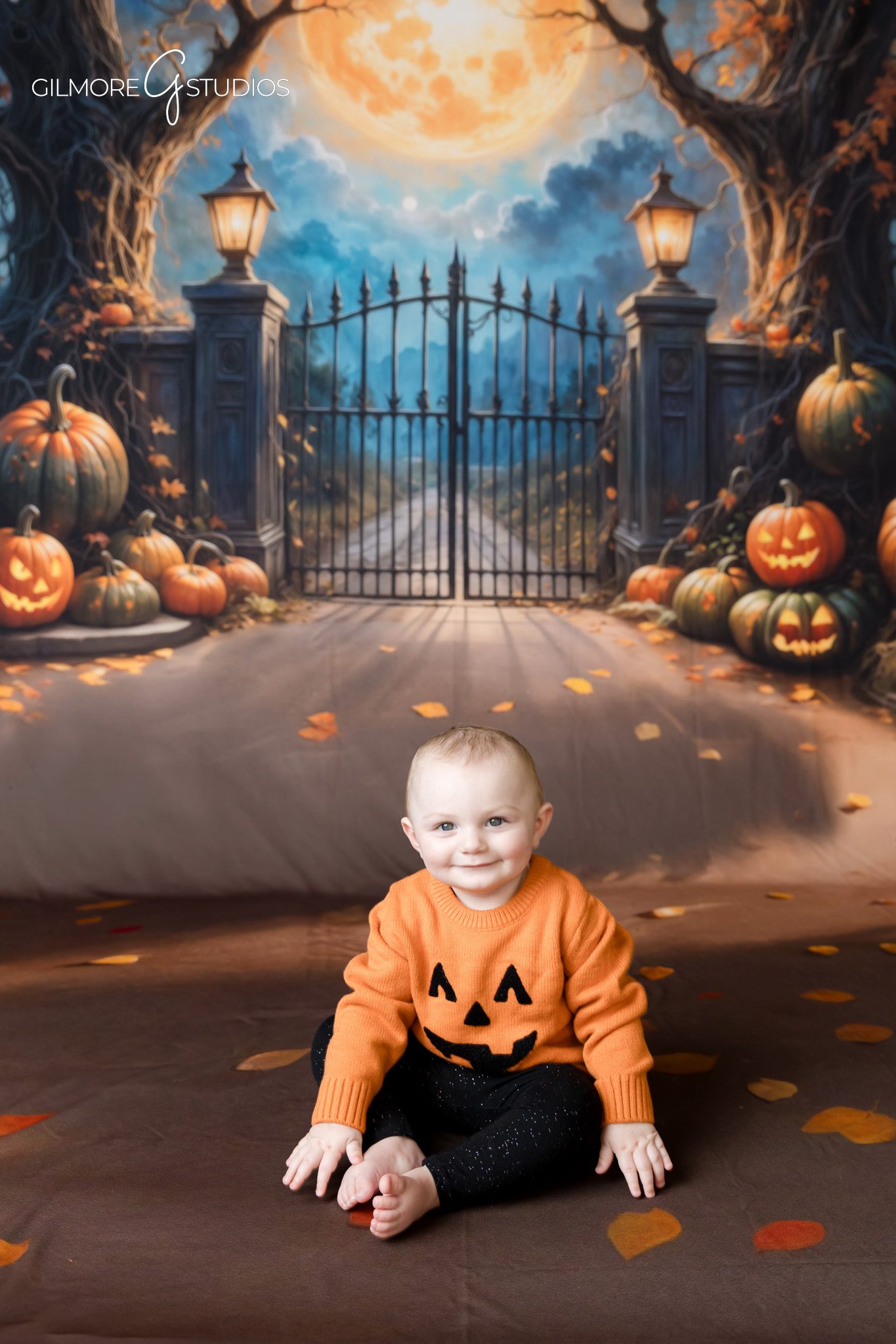 Studio Halloween portrait photography highlighting playful childhood expressions
Client appreciation Halloween photography session photographed by Gilmore Studios