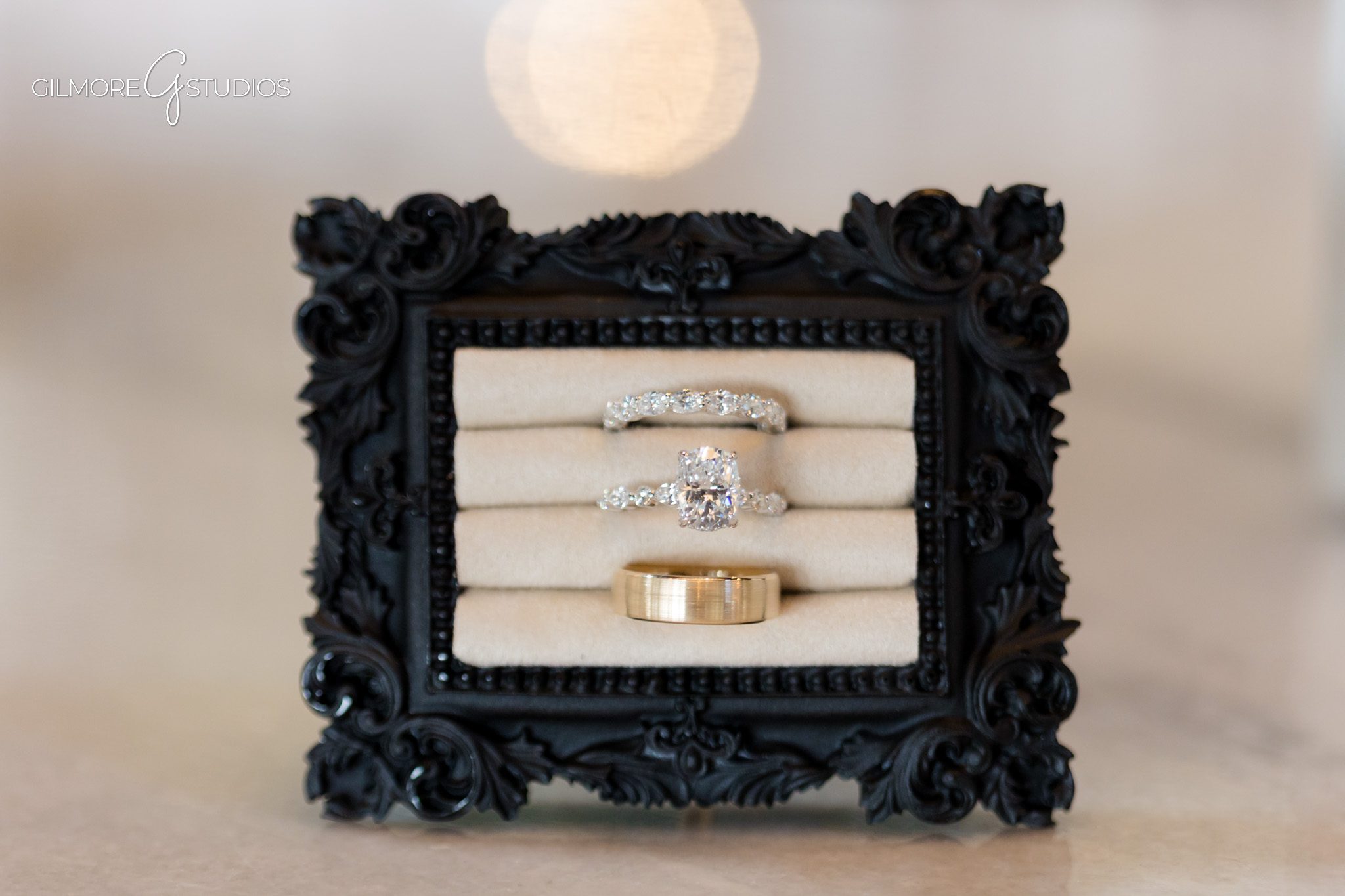 Michigan photographer capturing couple with glowing reception lights.

Bridal makeup and hair detail portraits at wedding venue.