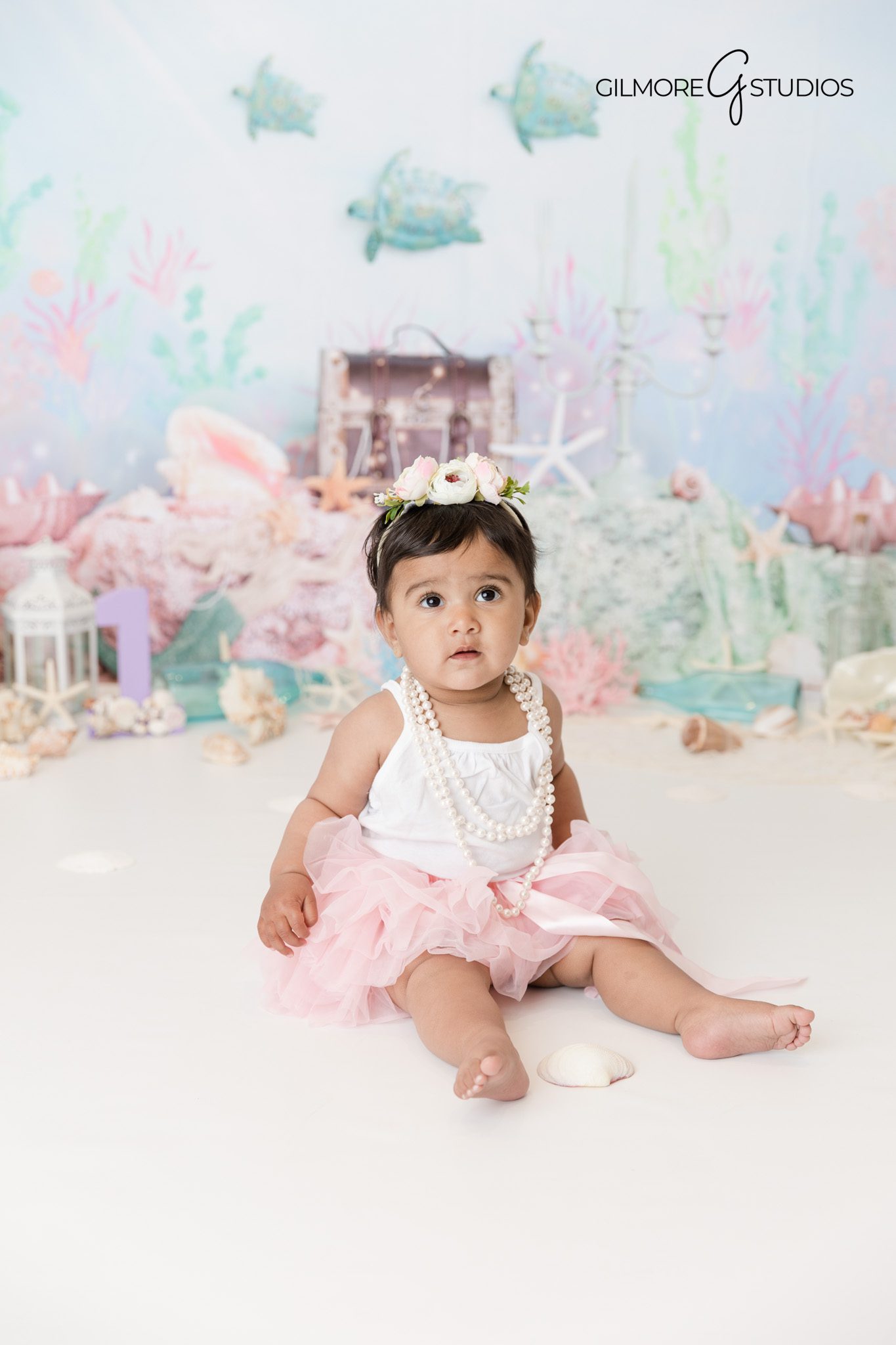 Baby milestone mermaid birthday photoshoot Orange County photographer

Whimsical themed cake smash photography Orange County mermaid setup