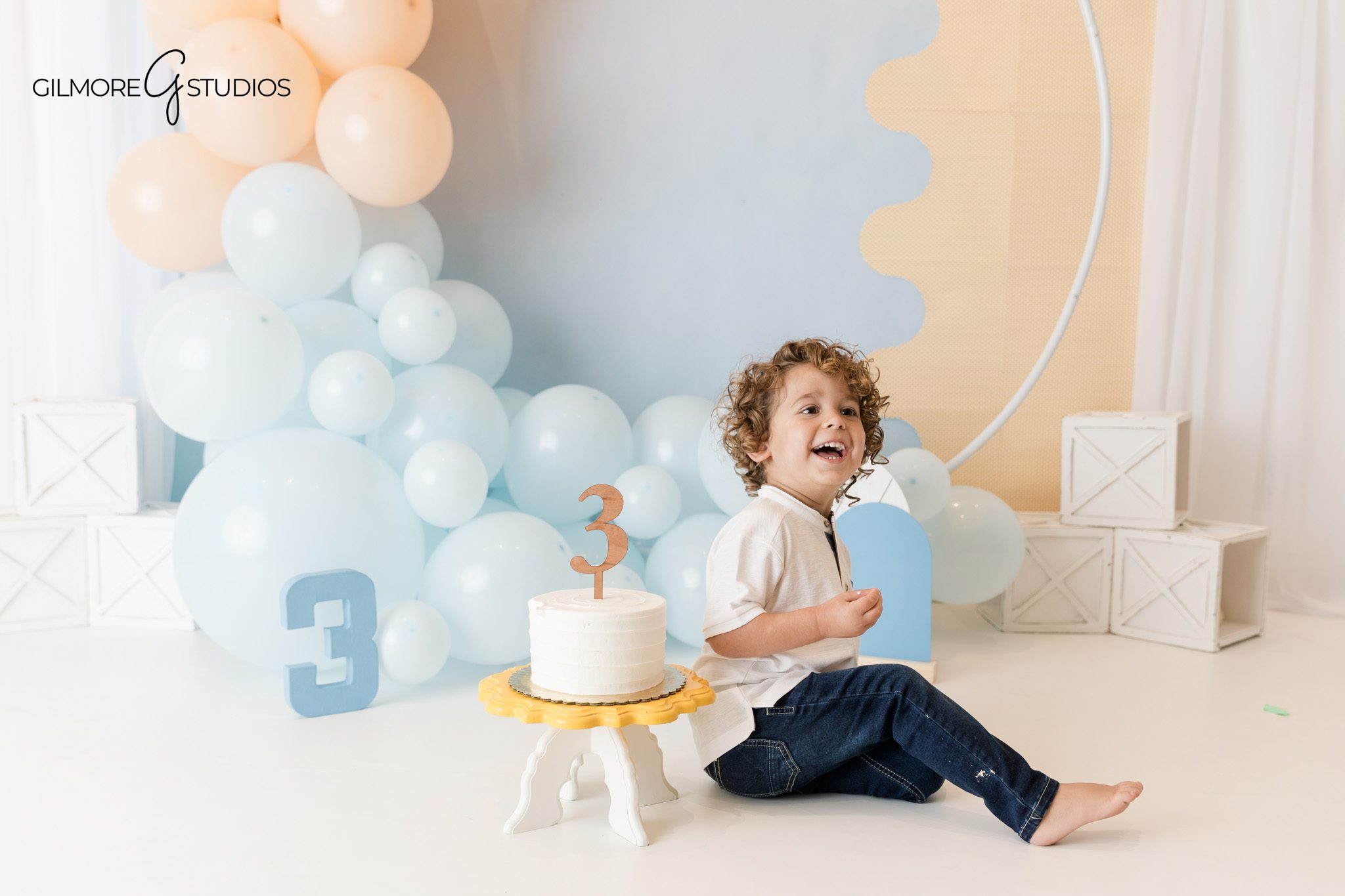 Child milestone photography capturing joyful third birthday studio portraits Newport Beach

Newport Beach portrait photographer creating milestone birthday photography in studio