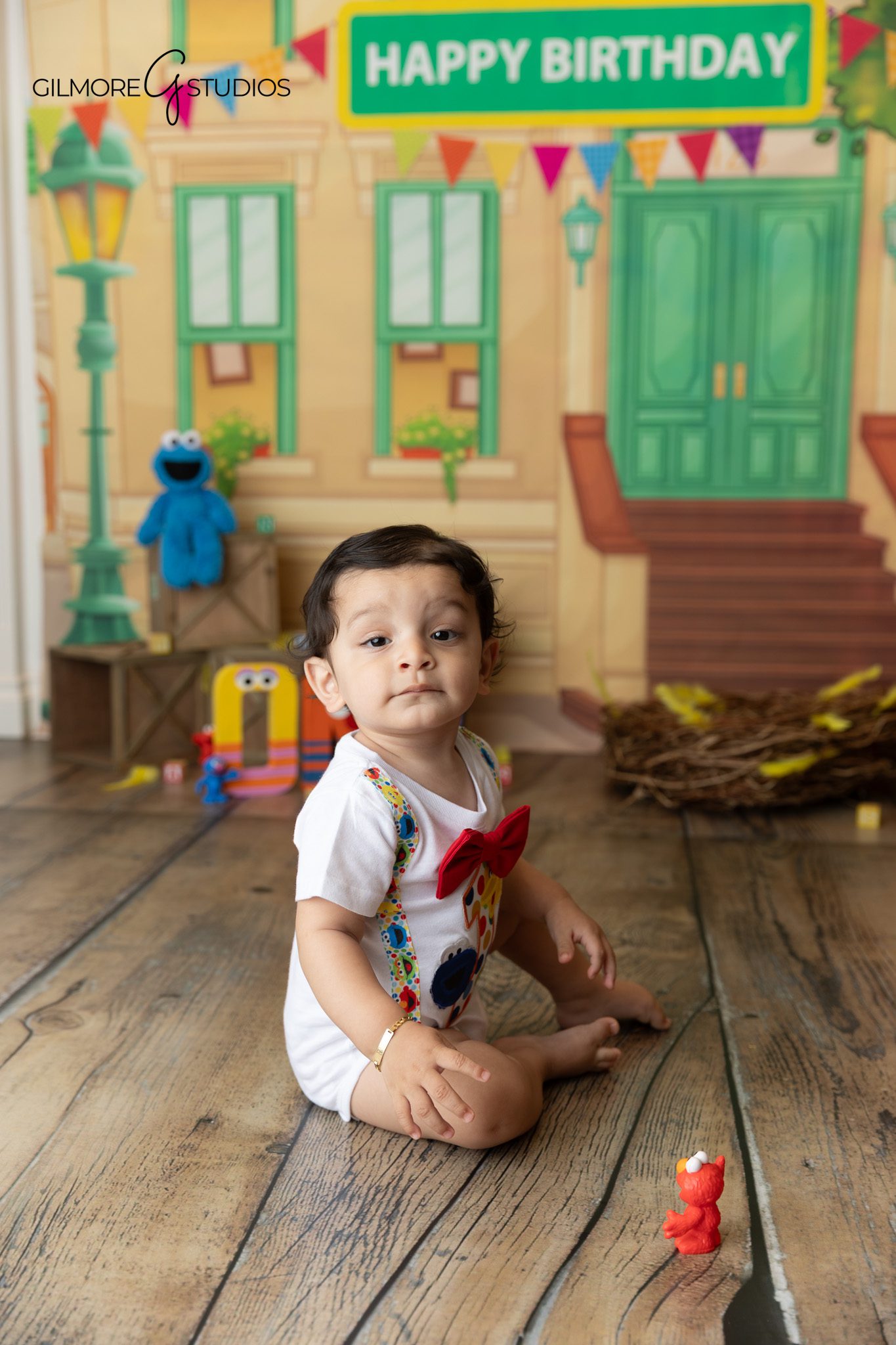 Fun themed cake smash photography portrait by Orange County children photographer

First birthday Sesame Street cake smash portrait session by professional photographer OC