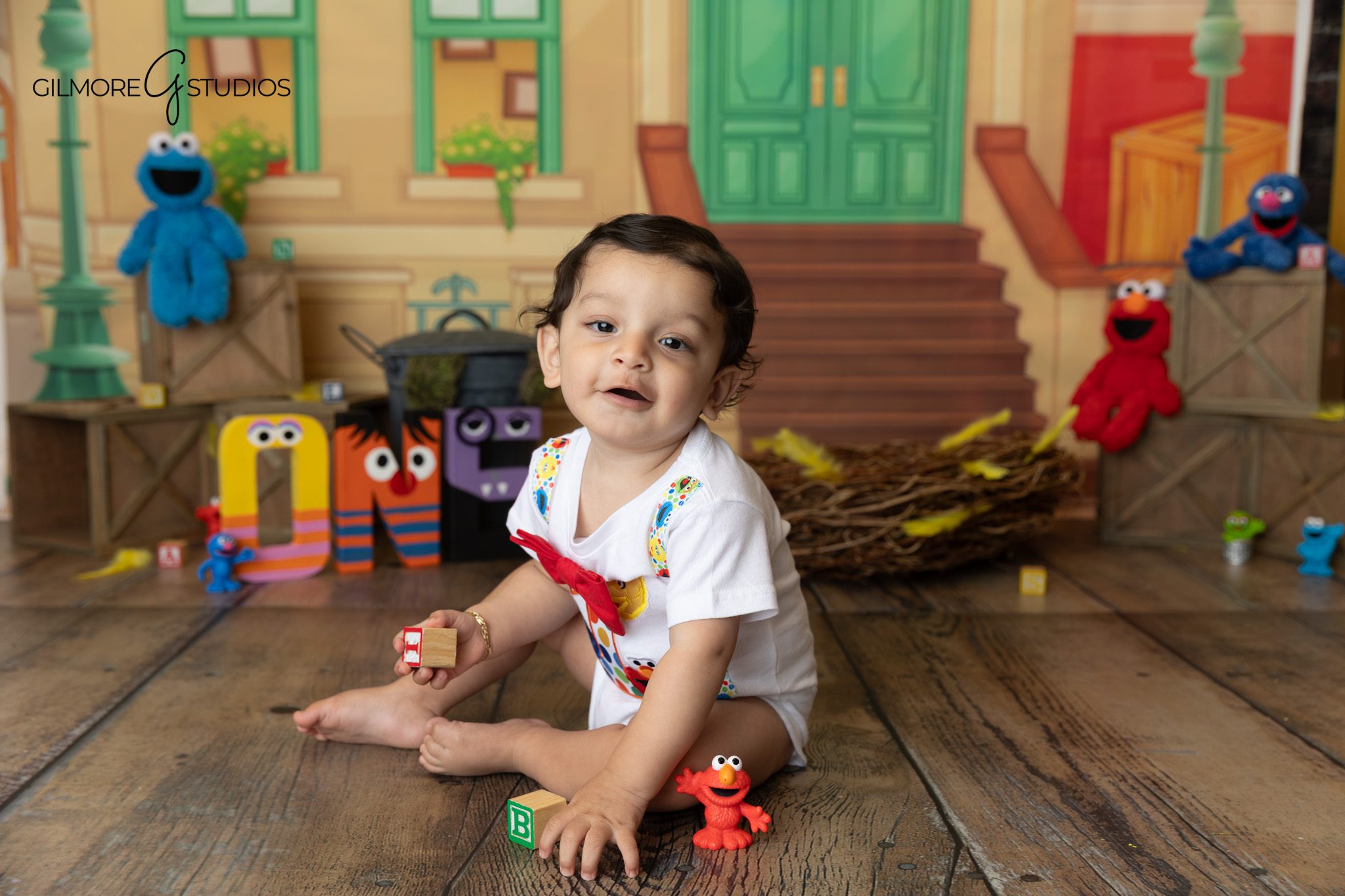 Baby milestone portrait photography Sesame Street cake smash theme Orange County

Fun first birthday cake smash portrait by professional photographer OC