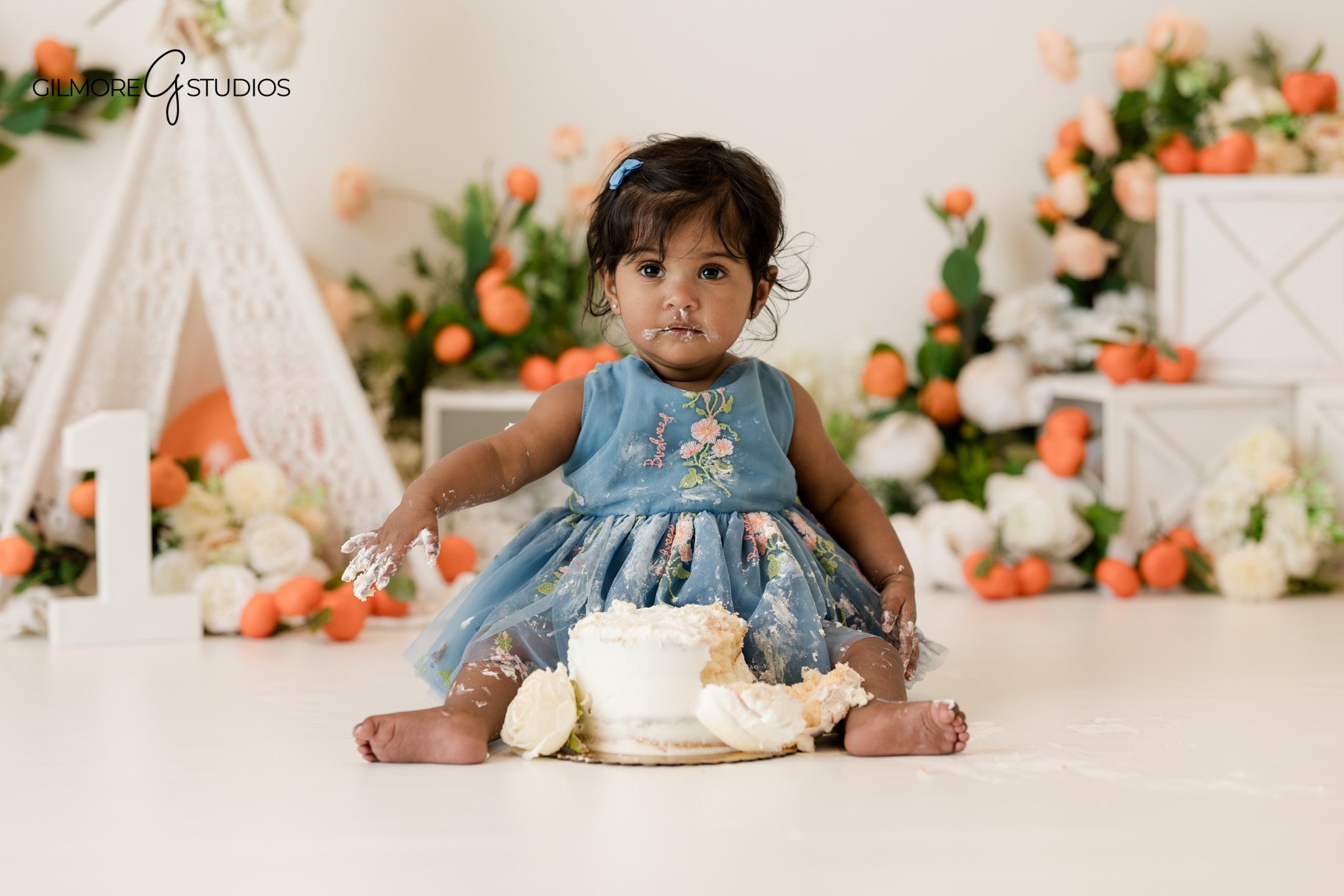 First birthday photography portrait capturing baby personality
Baby milestone portrait photography with simple styling