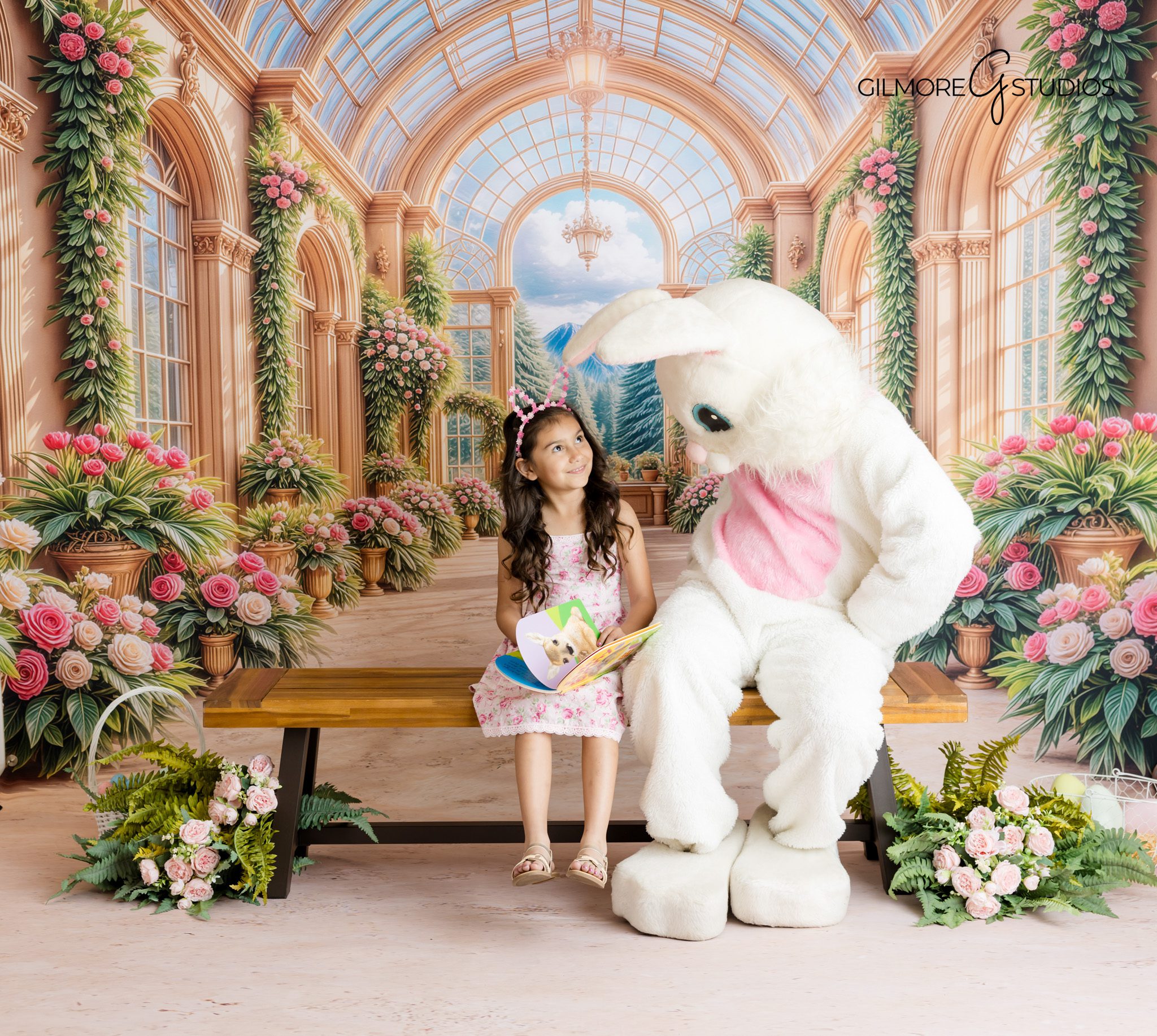 spring family photography Easter mini session Queen Creek portrait
Easter bunny photography baby girl floral backdrop portrait Arizona