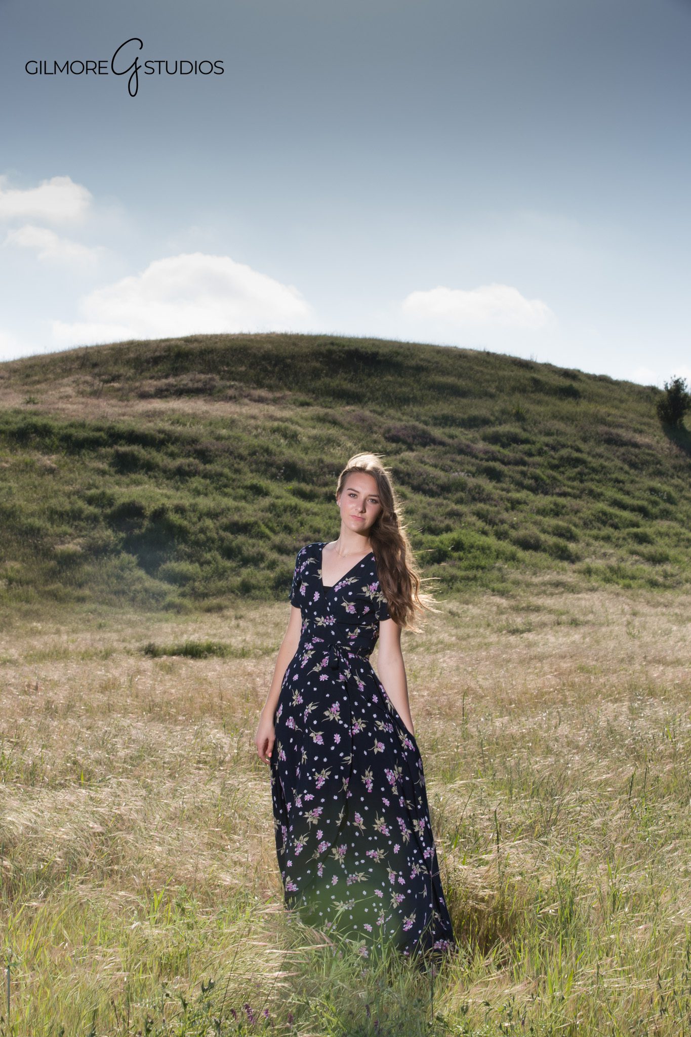 Senior standing in meadow Coto de Caza
Natural senior portrait open field California