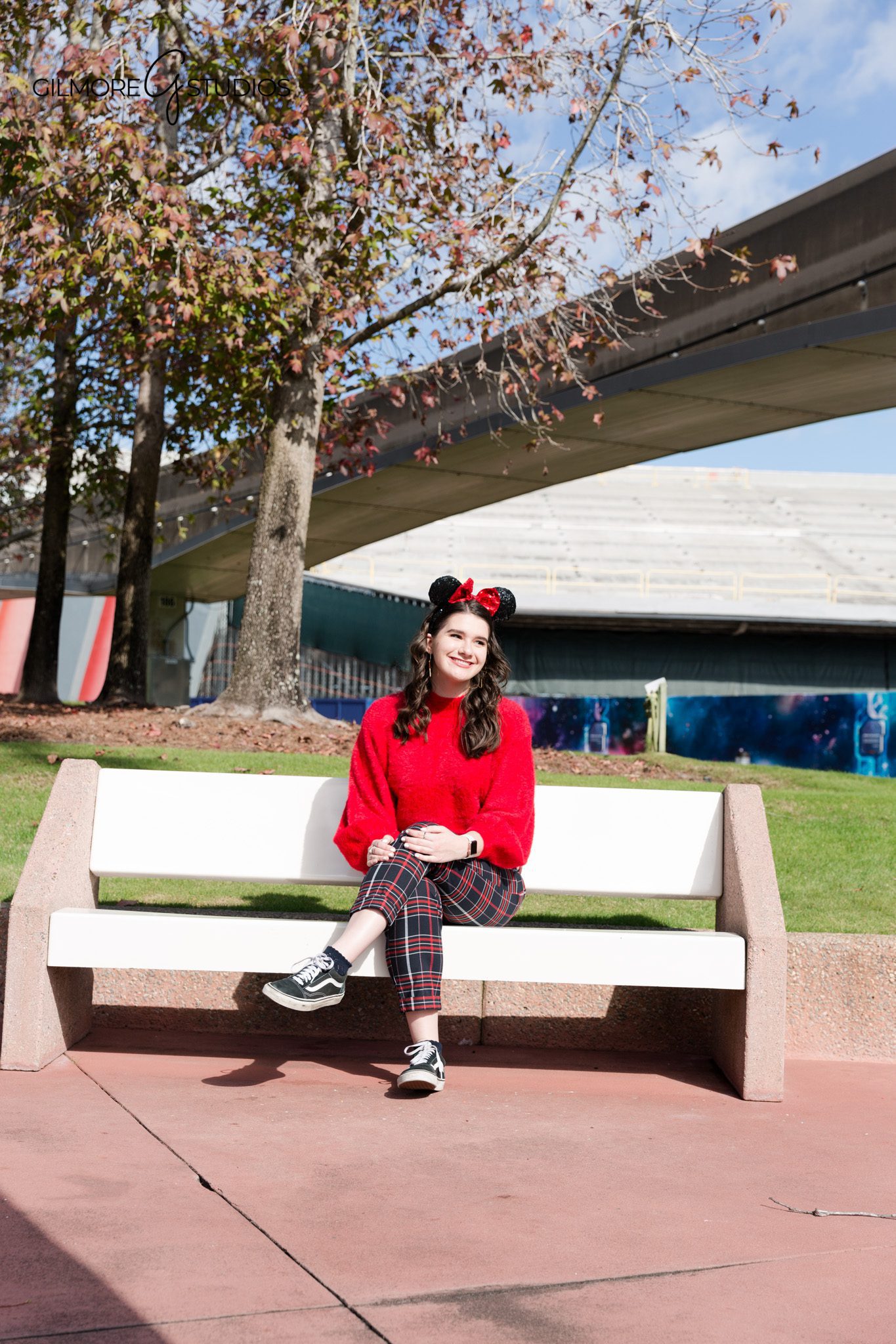Senior girl posing in front of Disney castle
Disney senior photos soft natural light
