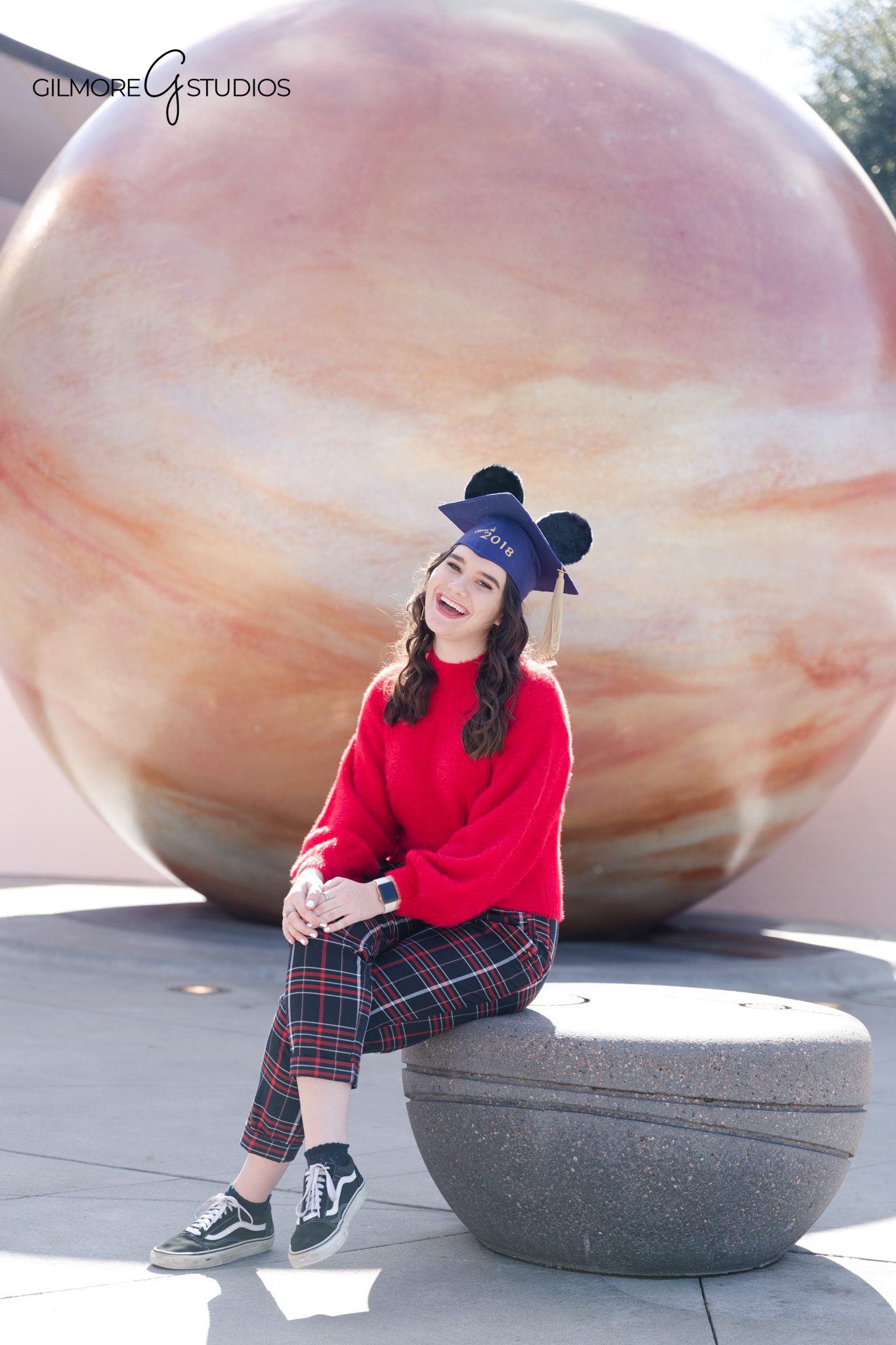 Senior portrait at Magic Kingdom Main Street USA
Disney World senior session candid moment