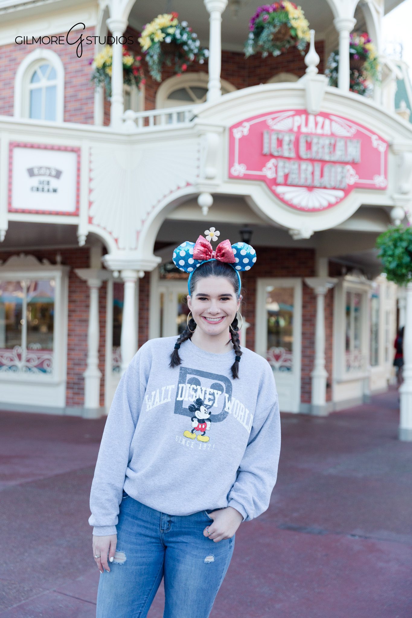 Senior portrait near EPCOT sphere iconic location
Disney World EPCOT senior photography