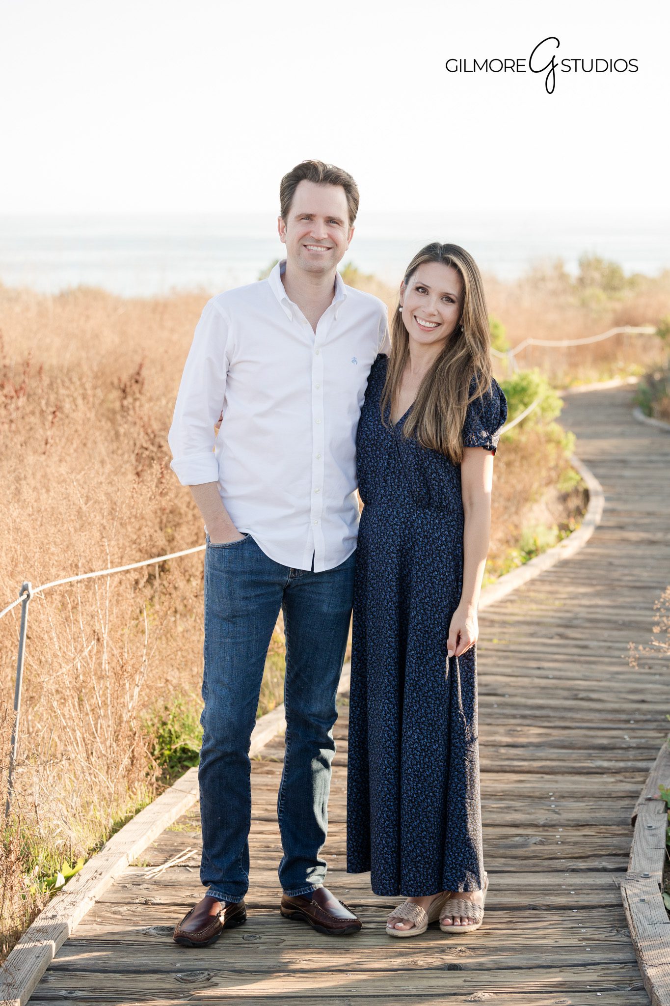 crystal cove family portrait boardwalk path, beach family photography relaxed poses