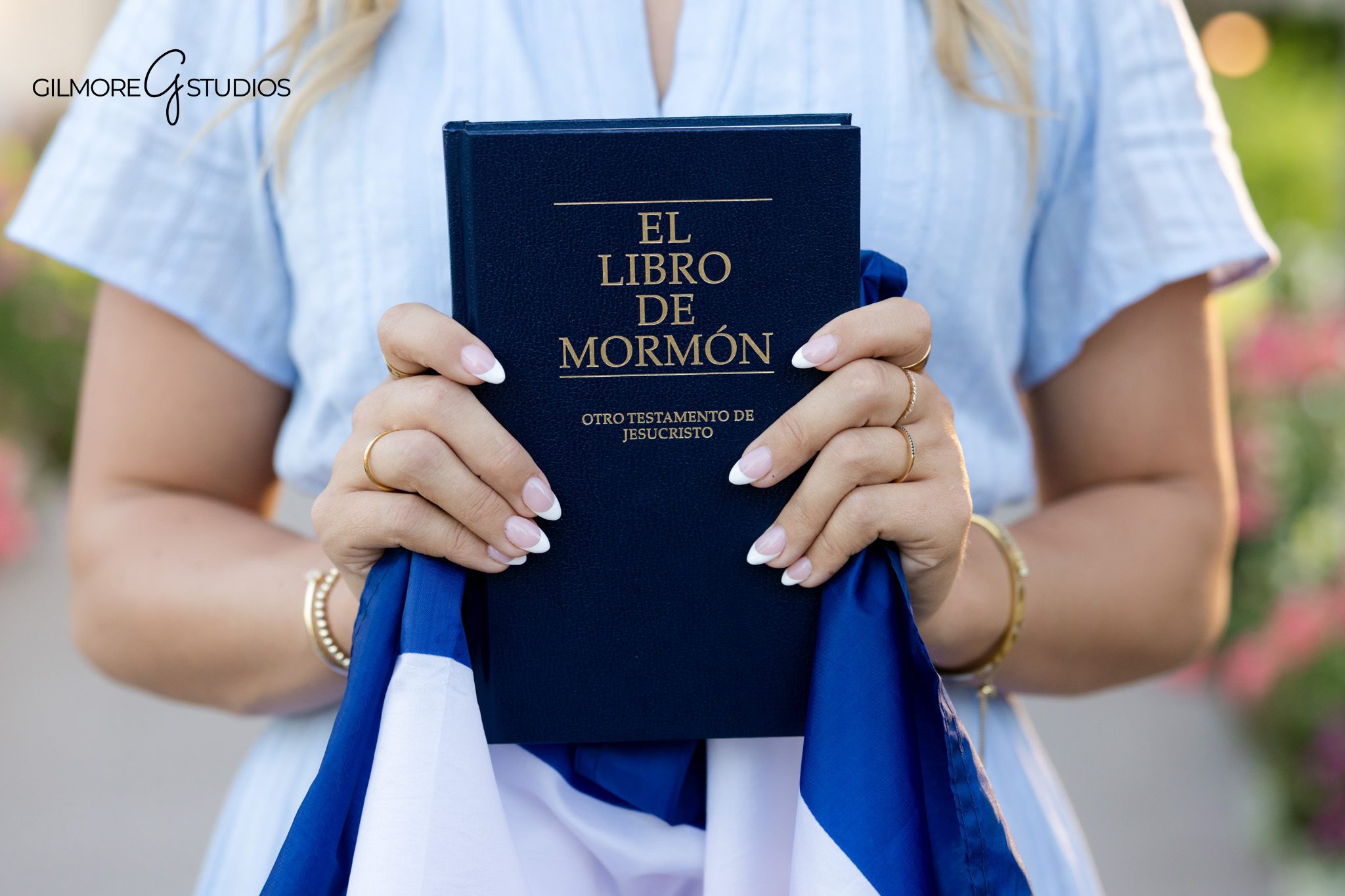 LDS missionary photography Arizona desert cactus portrait girl holding scriptures | Arizona desert missionary portrait session