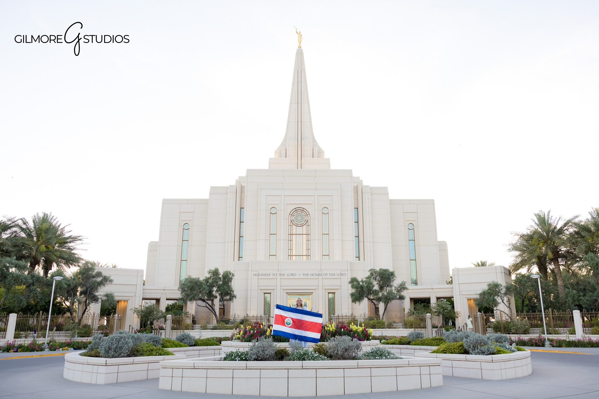 LDS missionary photographer Arizona lifestyle portrait girl with flag | Lifestyle missionary photography Arizona