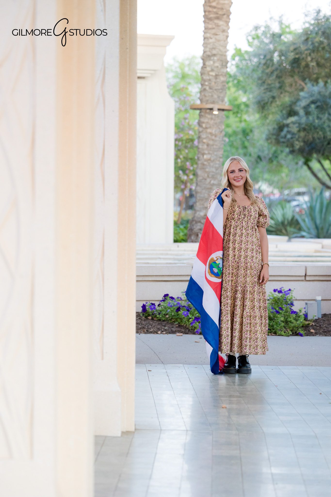 LDS missionary portrait Arizona natural light female holding Book of Mormon | Natural light missionary portrait Arizona