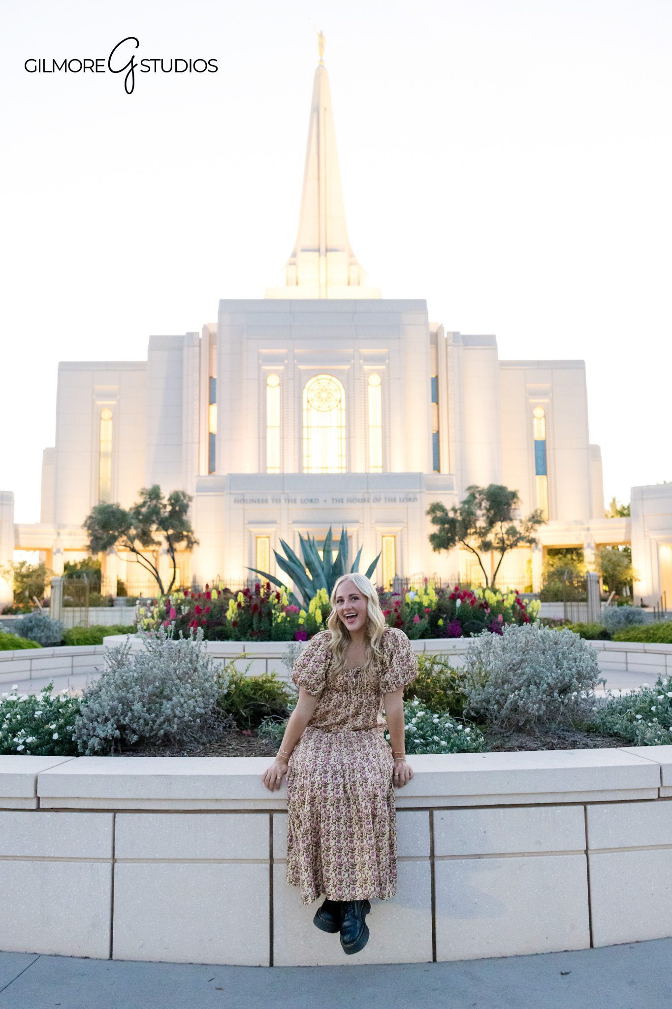 LDS missionary photographer Arizona cactus background portrait female smiling | Arizona cactus missionary photography