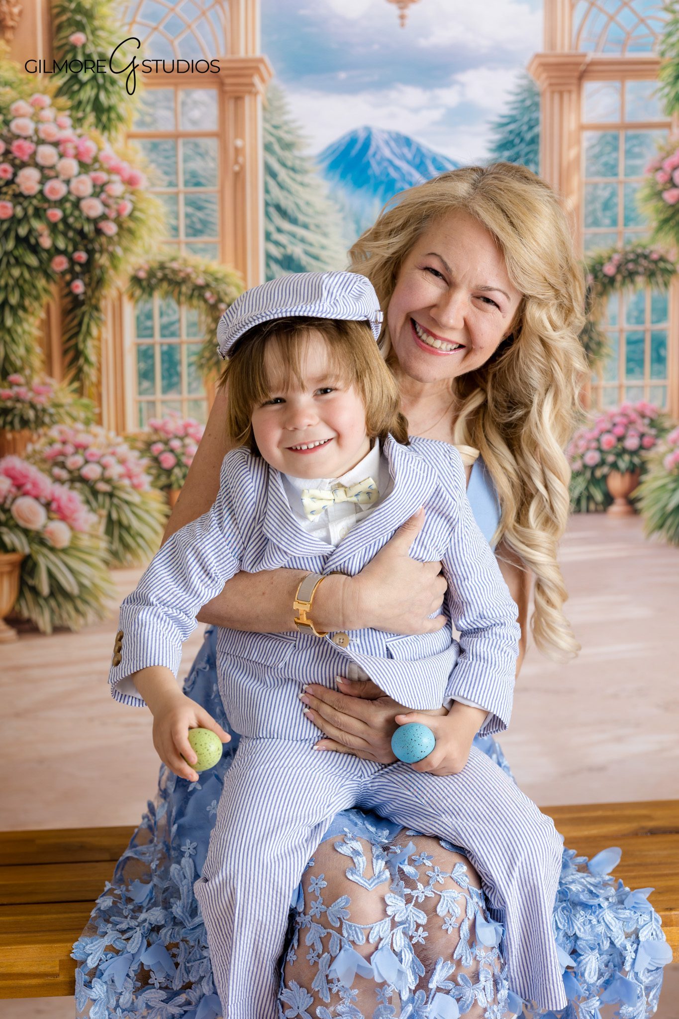 spring mini session Newport Beach mom and child pastel styling
Easter portraits Newport Beach elegant floral indoor set