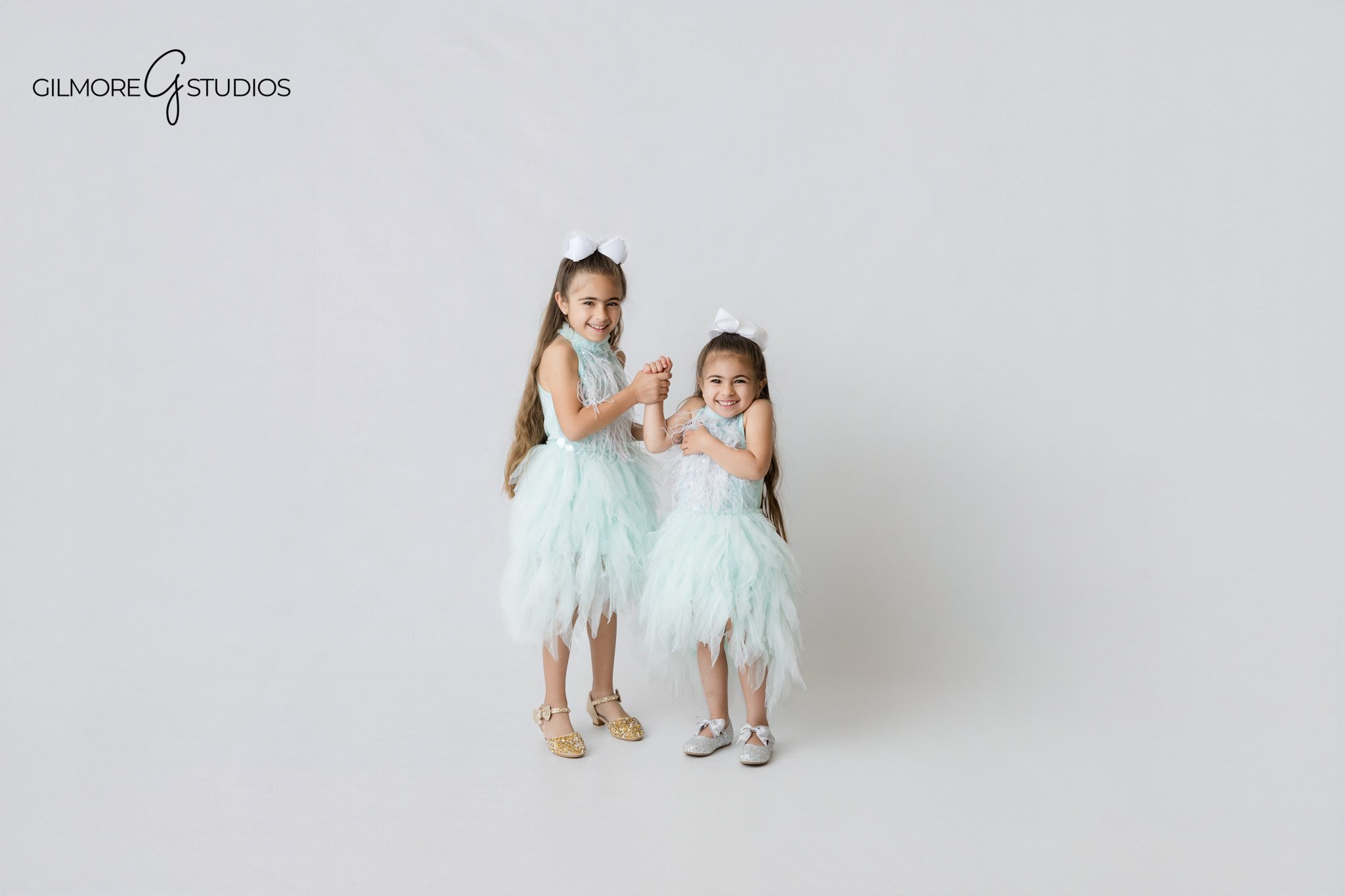 sibling portraits for girls, luxury children’s studio photography East Valley