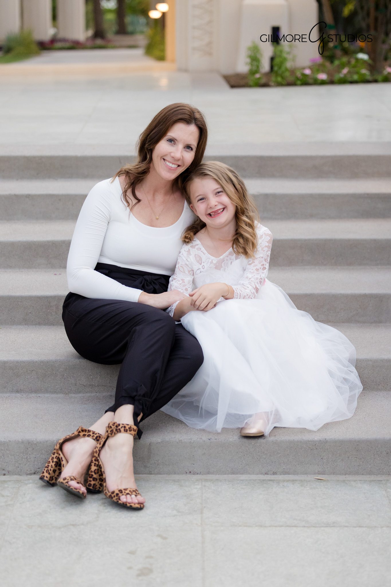Gilbert temple portrait session with mother and daughter dancing
Arizona LDS baptism photographer with sunset temple portrait session