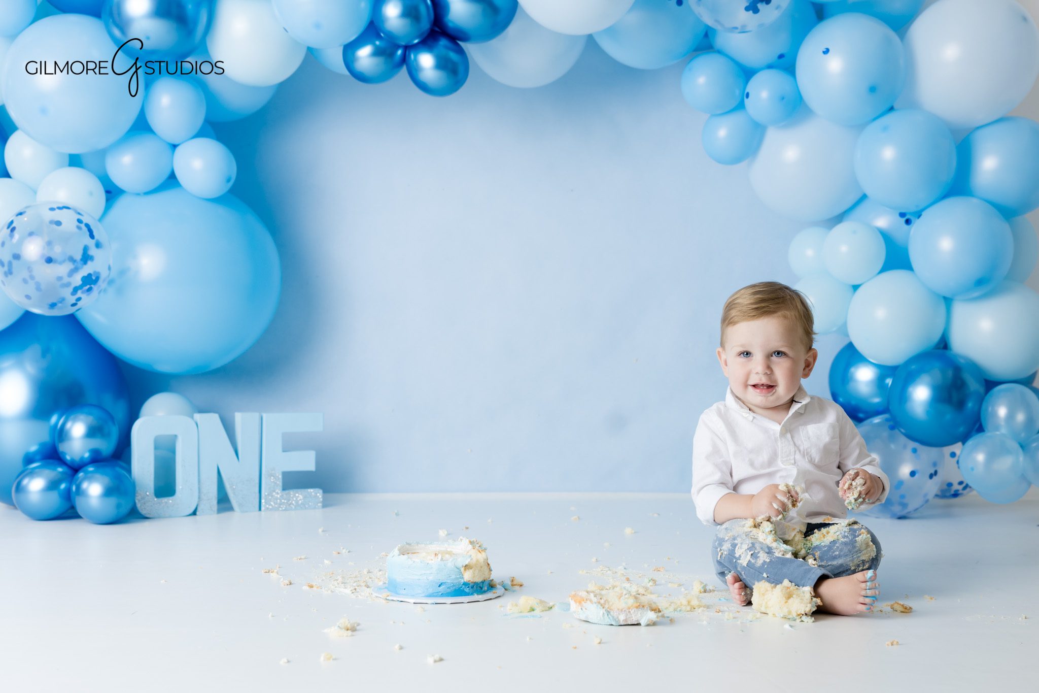 Baby boy portraits before cake smash session
First birthday studio photography Arizona
