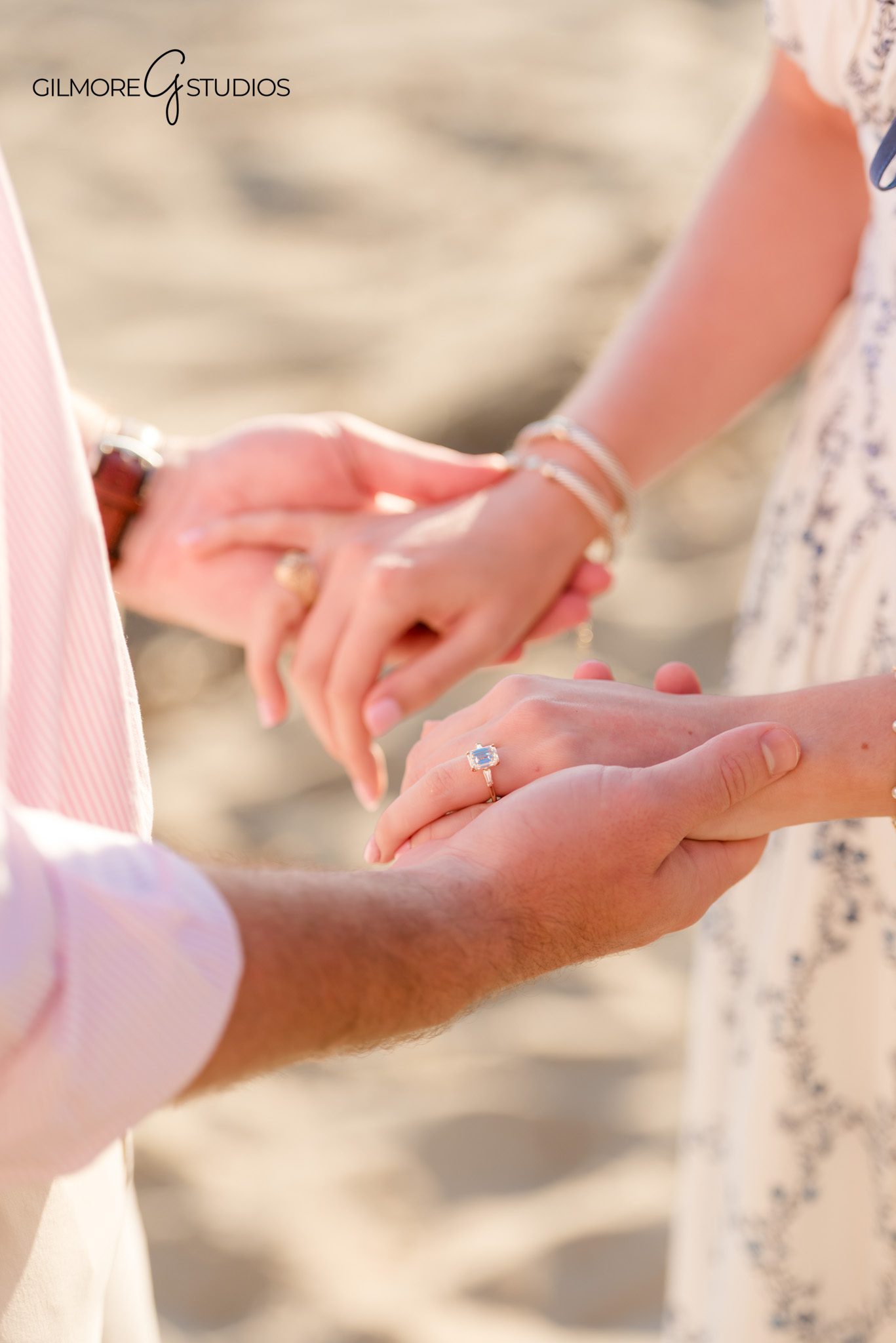 Romantic beach proposal at Emerald Bay in Orange County California
Bride-to-be reacting with joy during an Emerald Bay surprise proposal