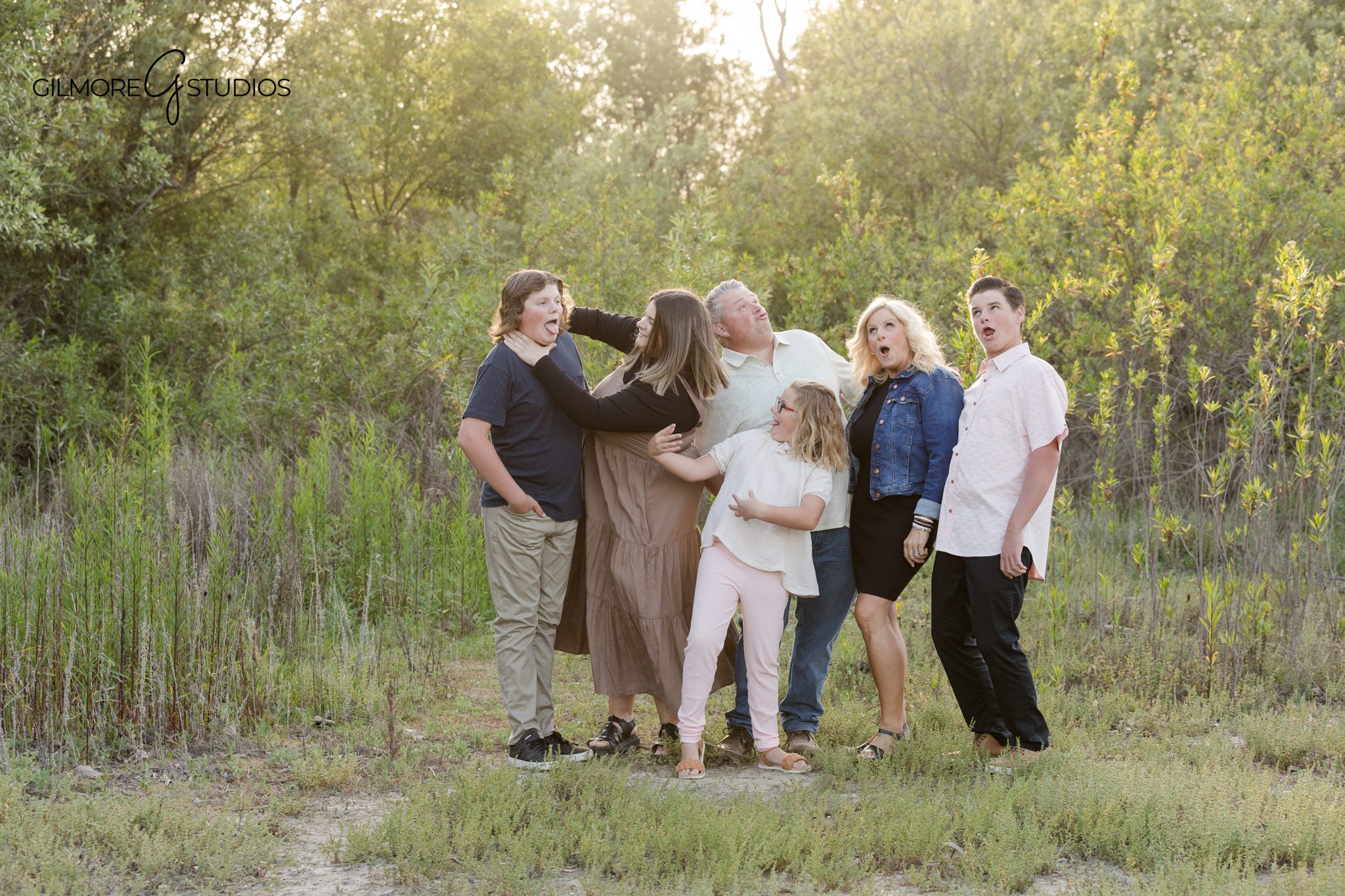 19th Street Park golden hour portraits with soft tree-filtered light
Outdoor family photography at 19th Street Park by Gilmore Studios