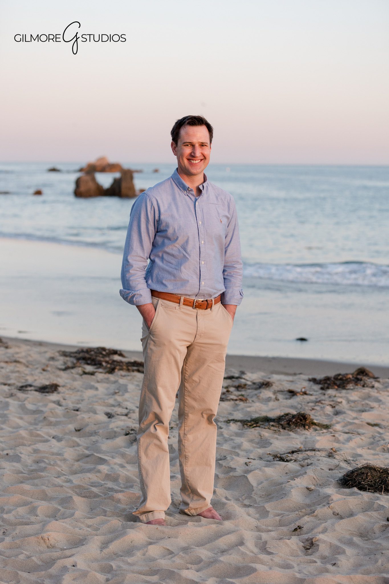 Big Corona Beach shoreline portraits with wet sand reflections
Corona del Mar family photographer capturing three-generation beach photos
