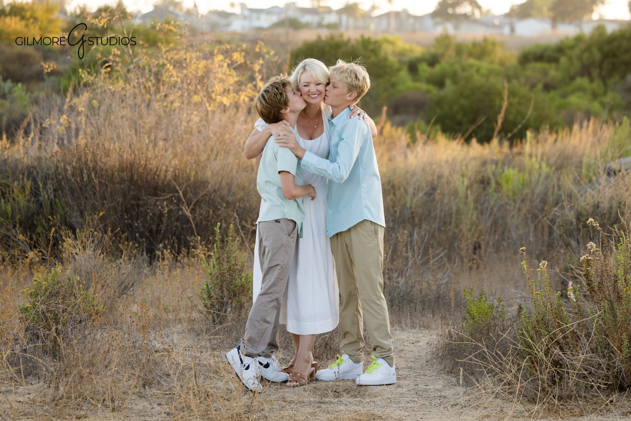 Family session at Back Bay Nature Preserve with golden grasses and soft light
Newport Beach family photos with older kids at Back Bay