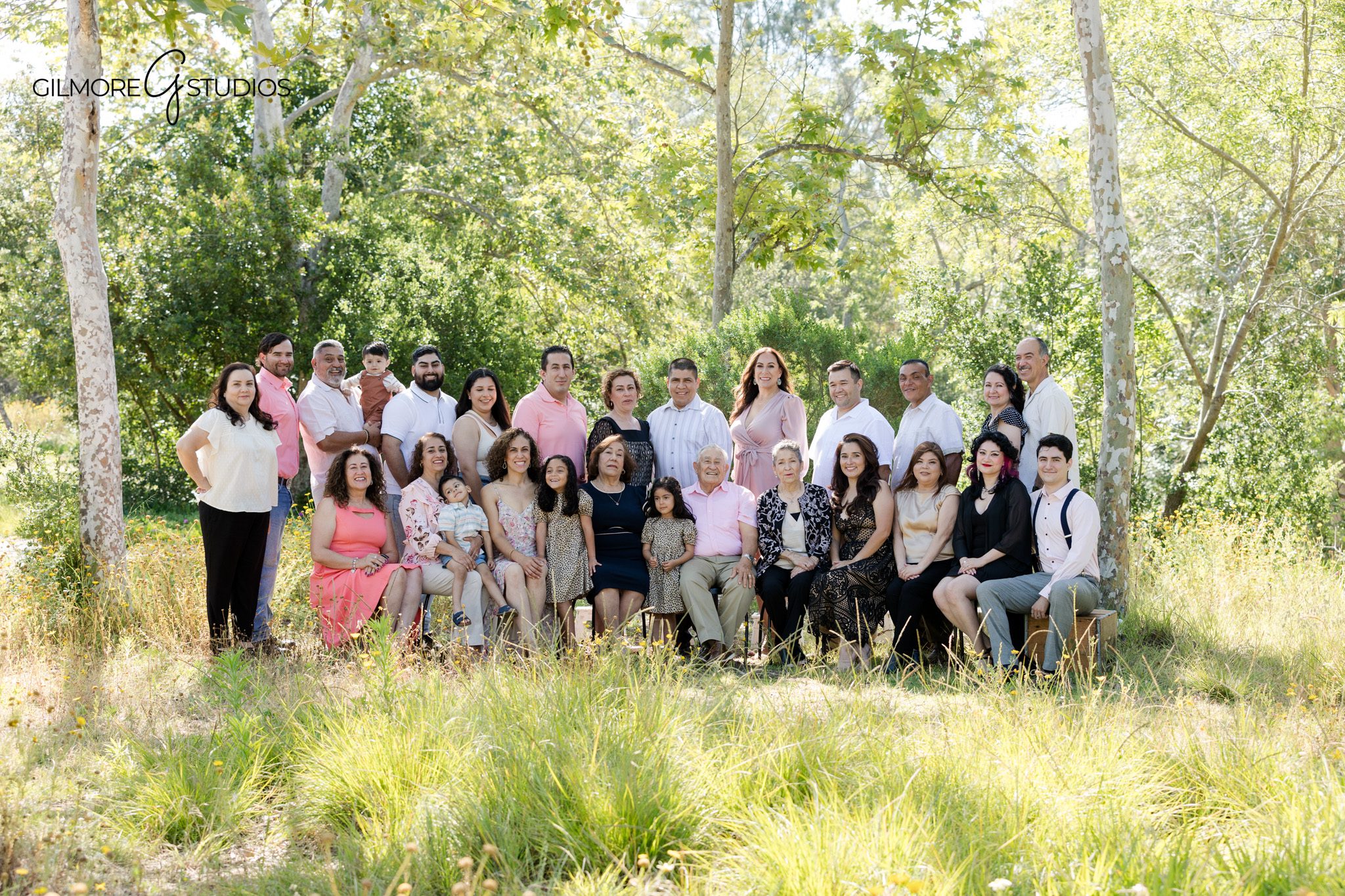Husband and wife portrait with greenery and yellow flowers
Family session couple portrait at Canyon Park in Orange County