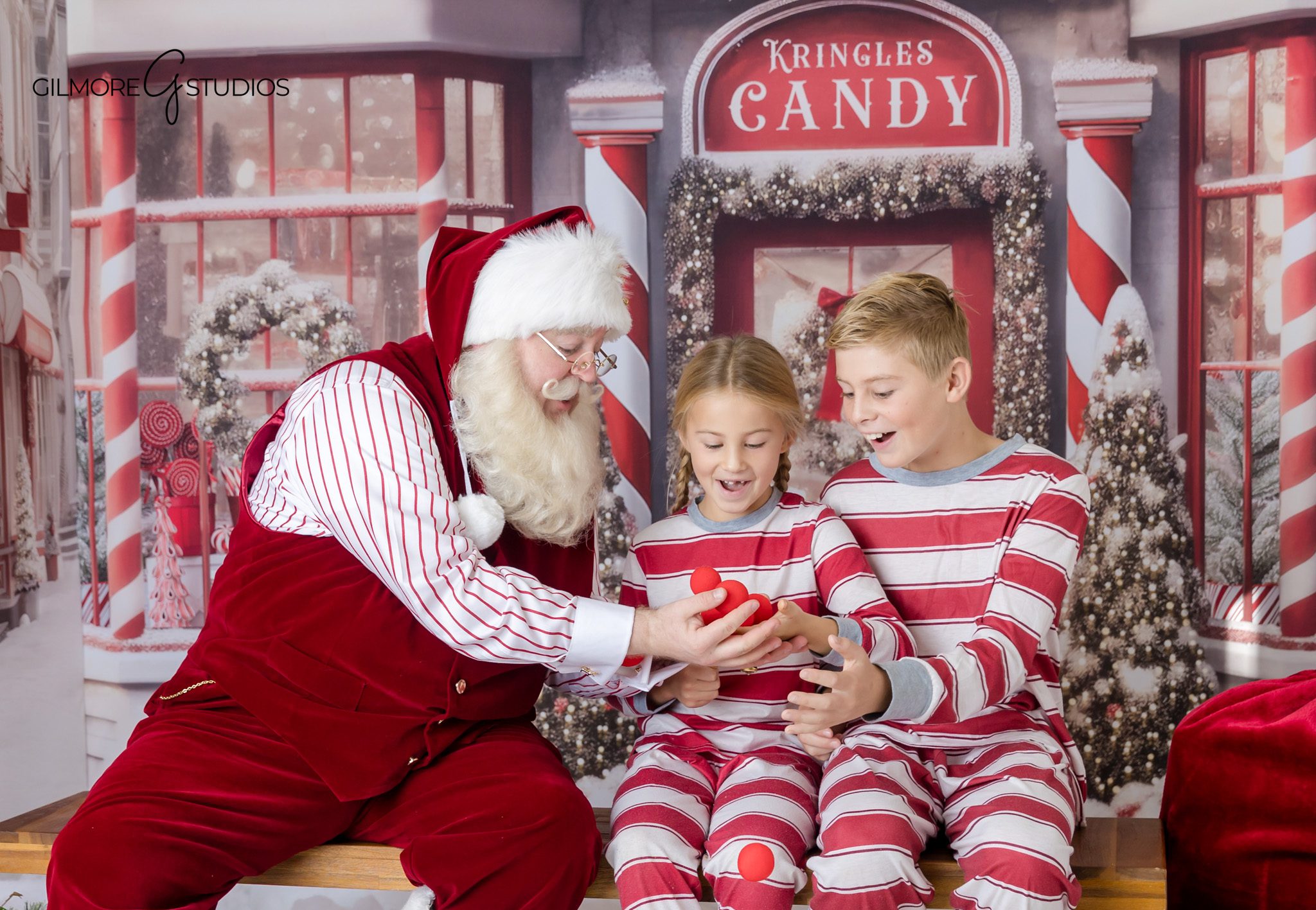 Storybook Santa photos for kids near Gilbert Arizona
Holiday portrait with Santa reading to child at Gilmore Studios