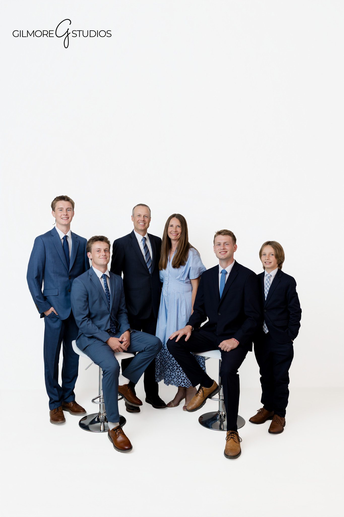Classic family portrait on a white studio background in Queen Creek AZ
Family photos before kids leave for college or a mission in Arizona