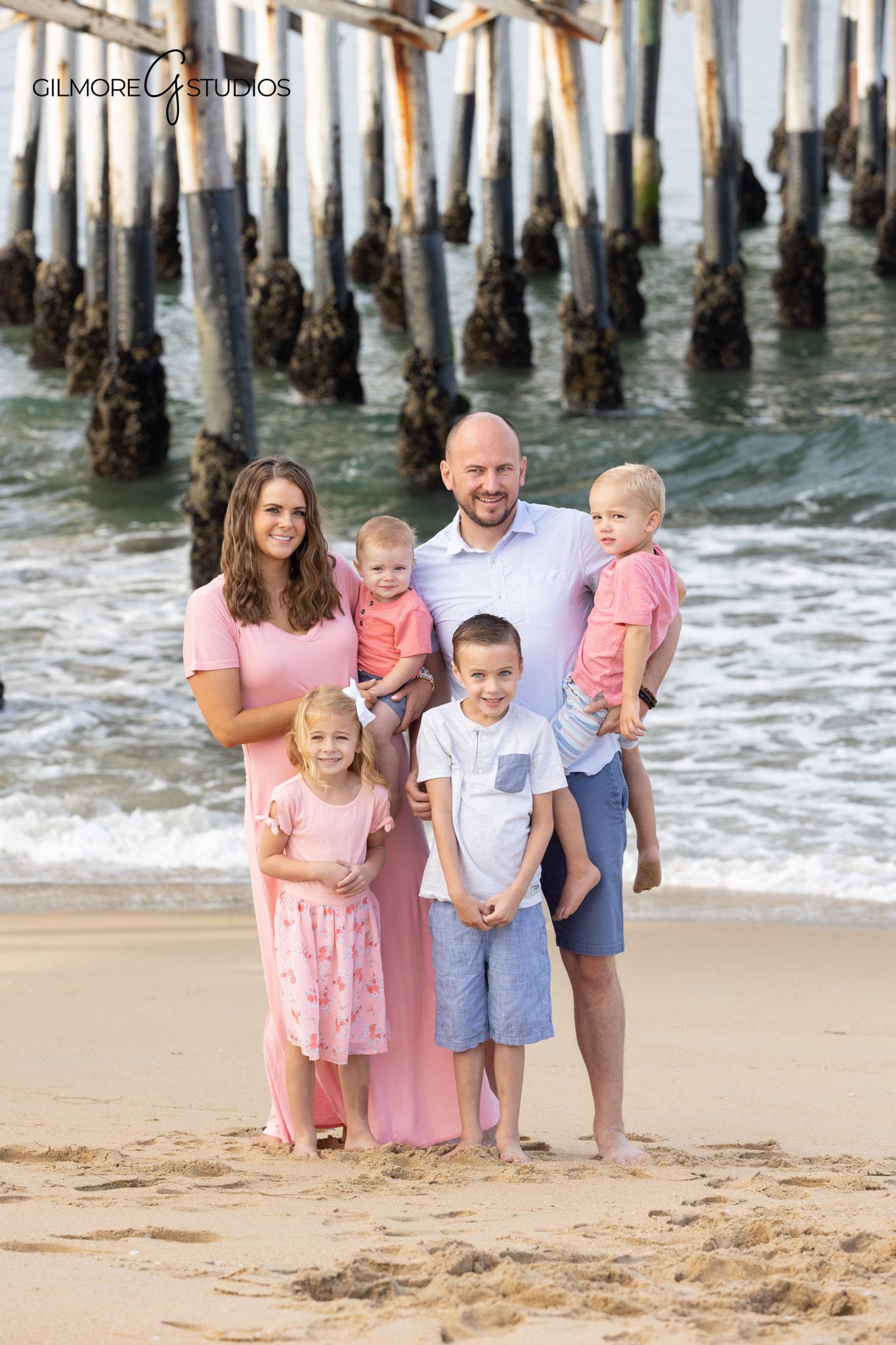Newport Beach Pier family photos with grandparents and grandchildren
Extended family beach session at Newport Beach Pier