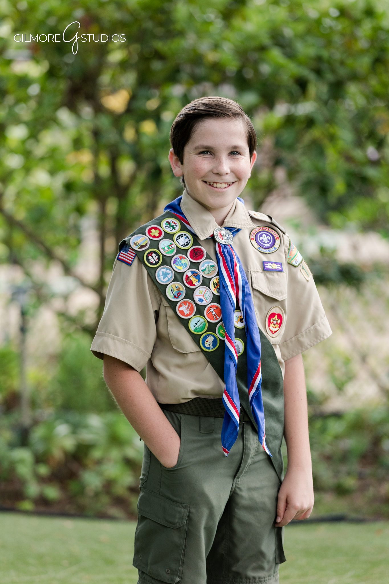 Eagle Scout photographer in Gilbert AZ documenting brothers milestone
Formal Eagle Scout portrait with sash and badges